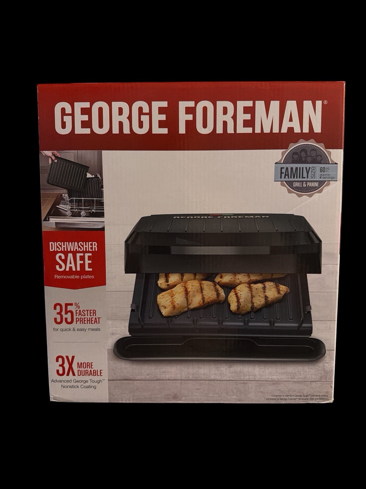 George Foreman 4 Serving Removable Plate Grill and Panini Black