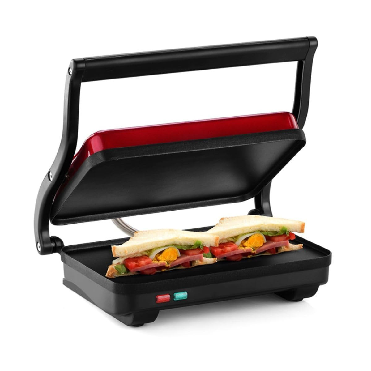Holstein Housewares 2-Slice Electric Griddle, Non-Stick Sandwich Maker with Adju