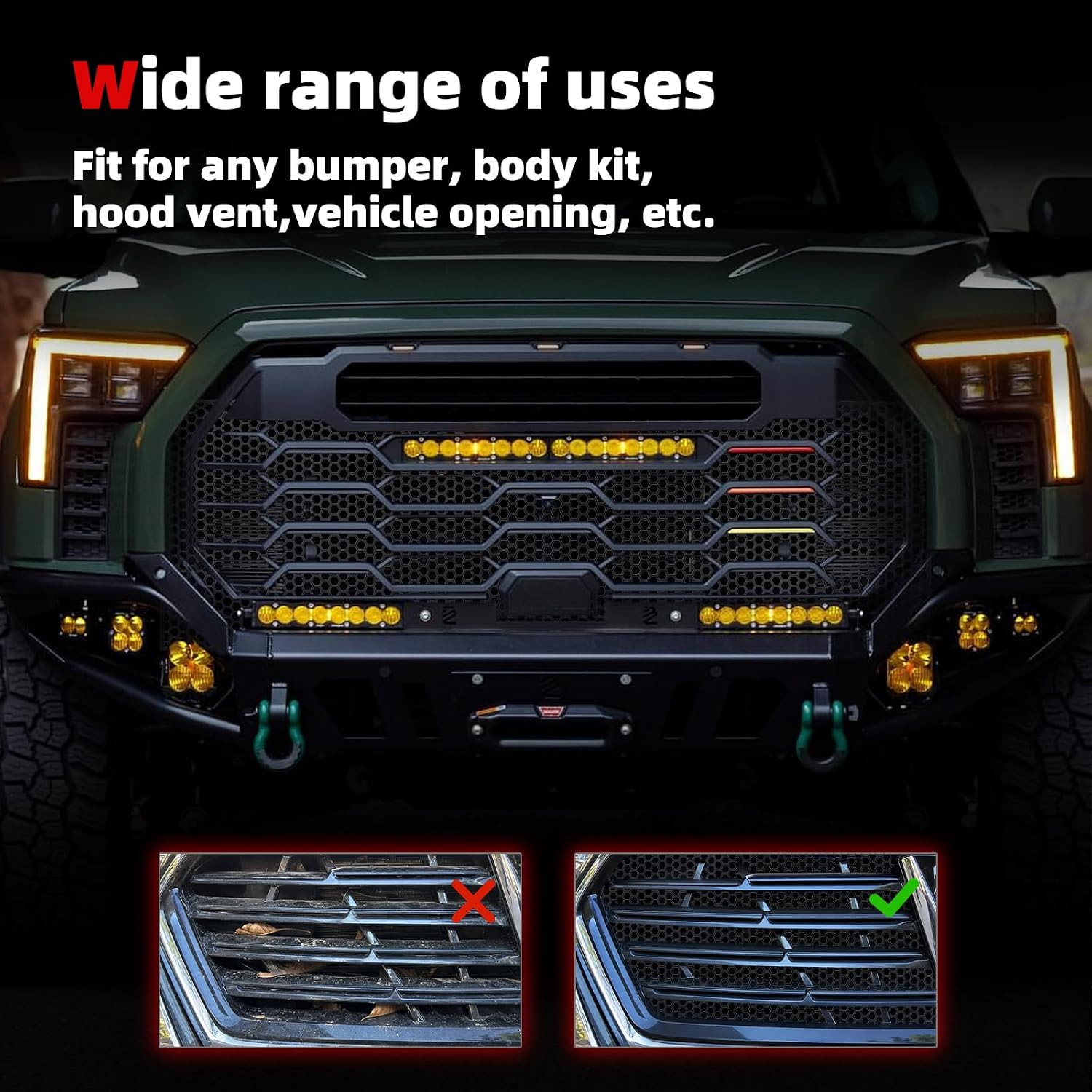 47″X16″ ABS Plastic Universal Car Grill Mesh Honeycomb Hole 10X25Mm | Automotive
