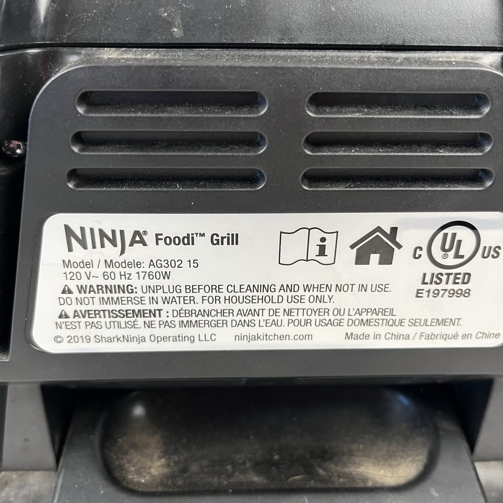 Ninja Air Fry Grill AG302 Food 5-in-1 Indoor Roast Bake TESTED WORKING