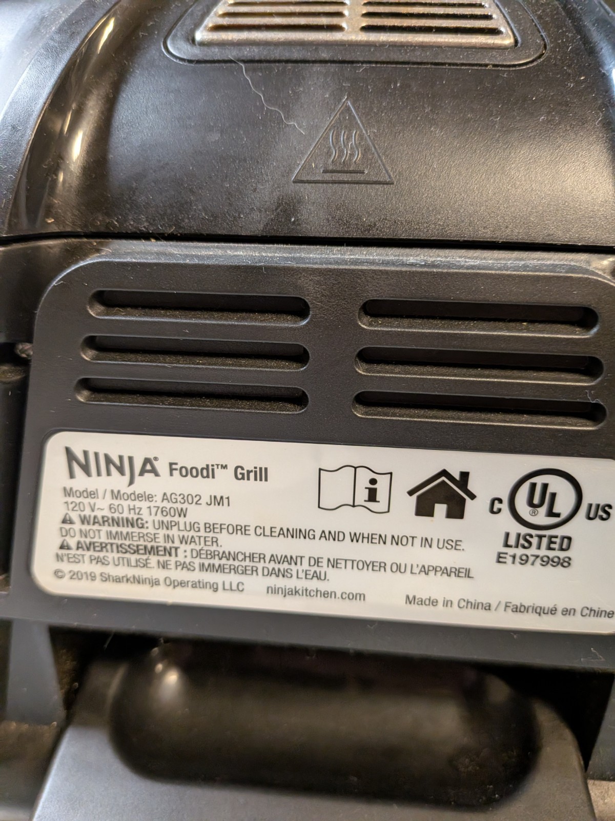 Ninja Foodi 5-in-1 Indoor Grill and Air Fryer – Black/Silver AG302