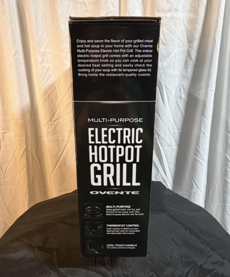 NIB Ovente Tabletop Electric Hotpot Grill – Asian / Korean Cooking