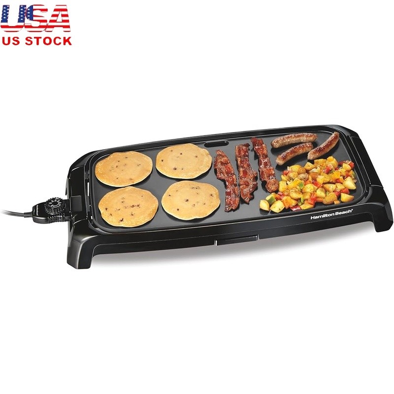 Nonstick Electric Griddle 200 Sq In Removable Surface Adjustable Temp Easy Clean