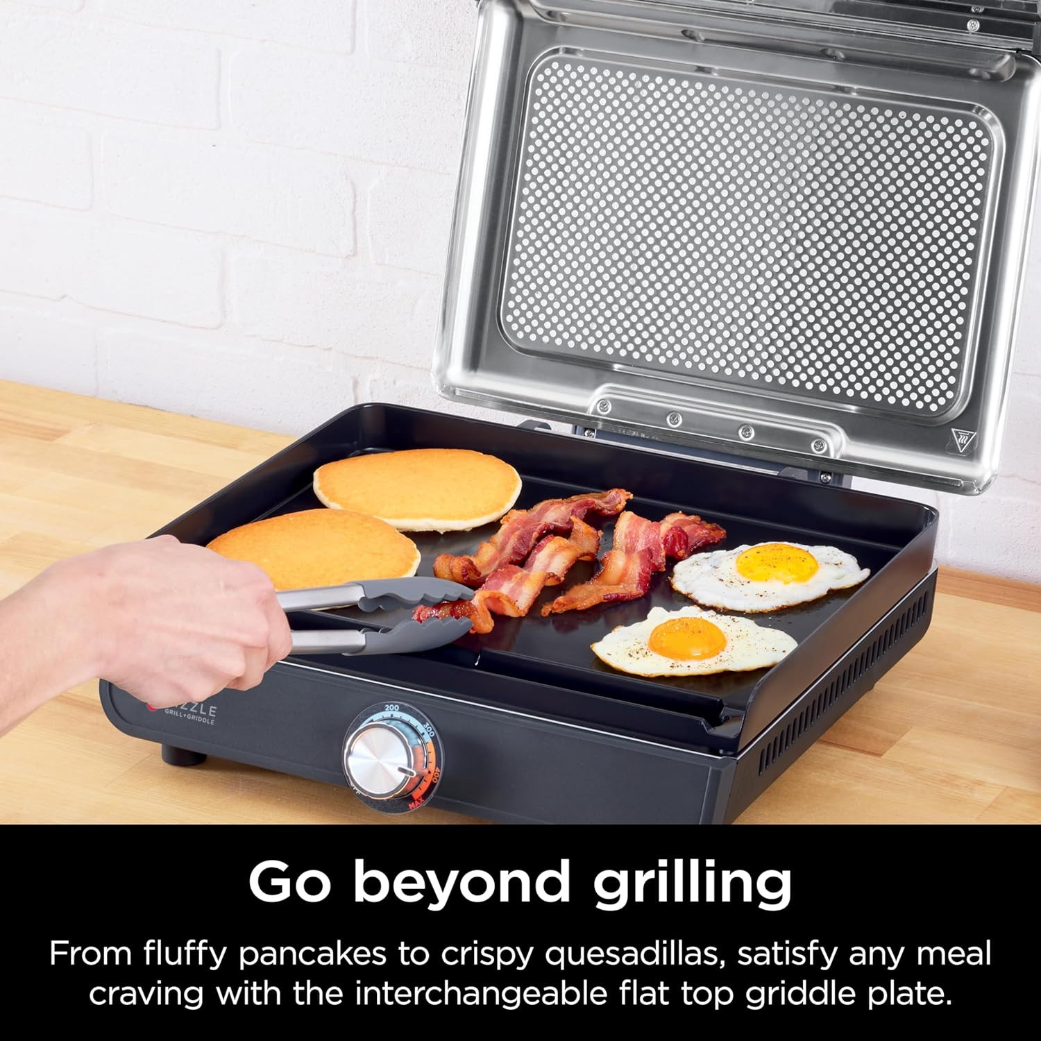 Griddle and Indoor Grill, 14’’, Electric Grill, for Steak, Burgers, Salmon, Vegg