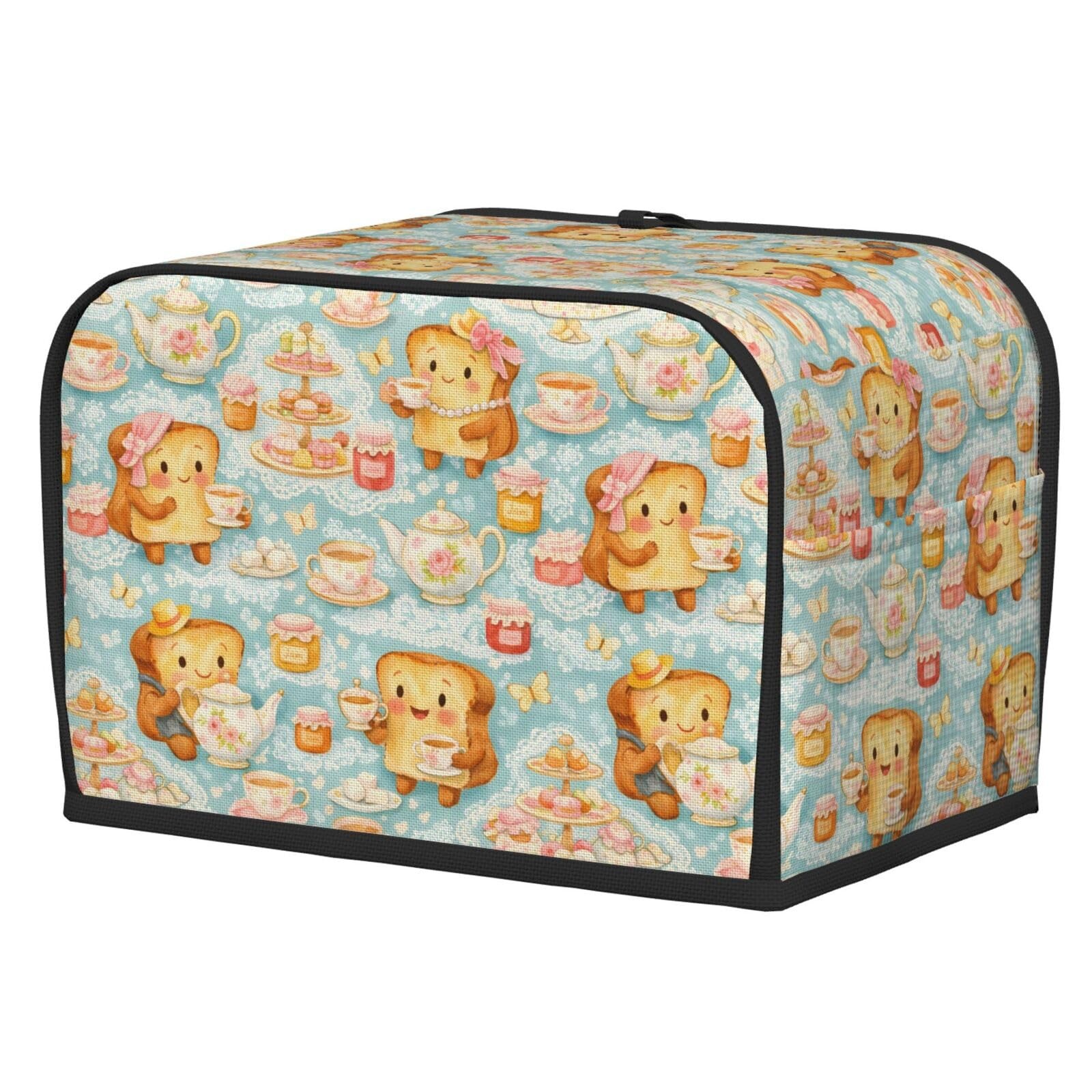 NeuKim 2 Slice Toaster Cover 2 Slice, Vintage High Tea Party Toast Pattern