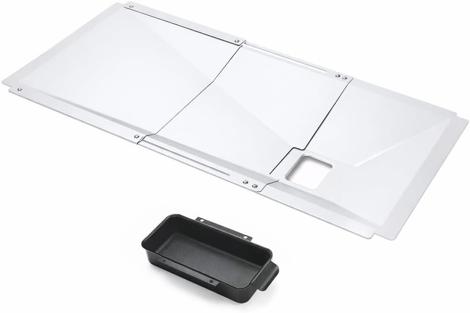 Universal Grill Grease Tray Catch Pan Fit 3 4 5 Burner Gas Grills Adjustable