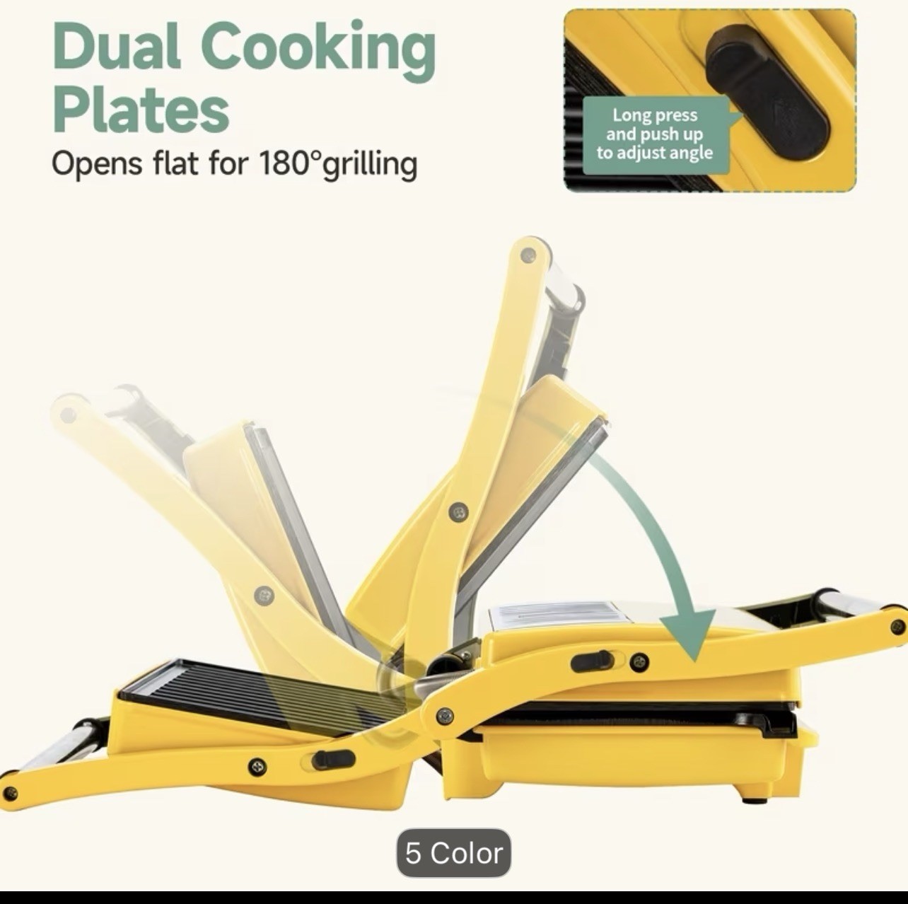 1pc Electric Indoor Grill Panini Press Non Stick 180* Sandwich Maker