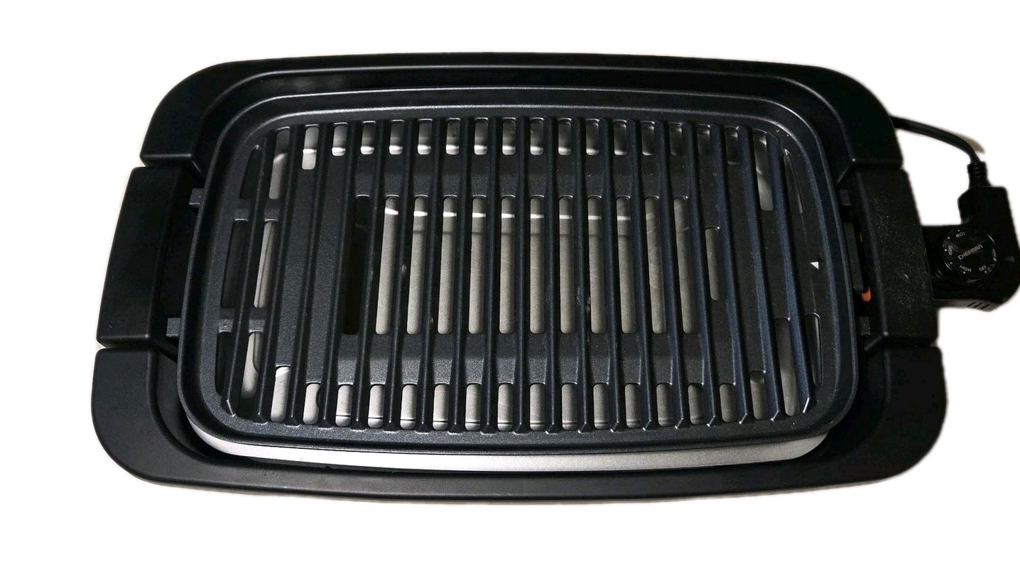 Chef Electric Smokeless Indoor Grill Non-Stick Cooking Surface & Adjustable Temp