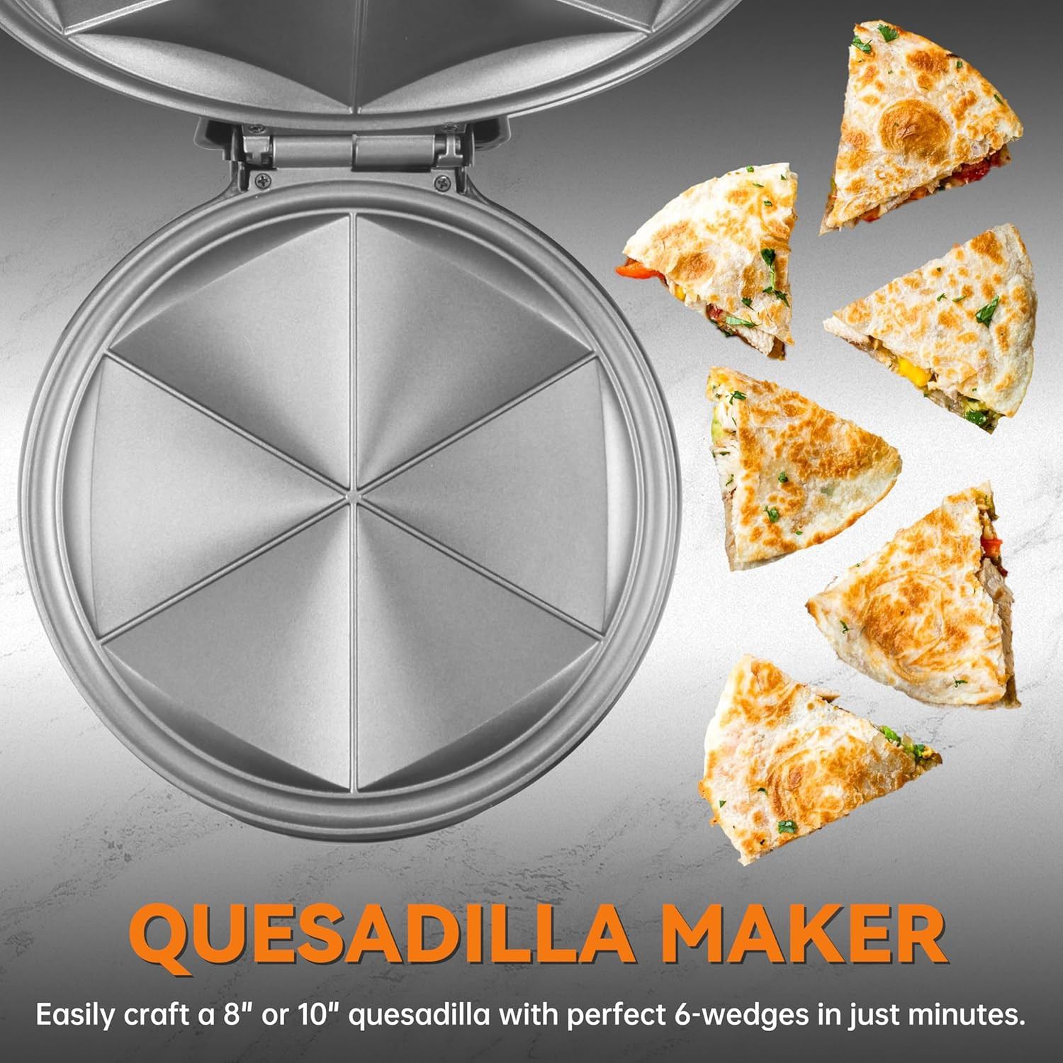 Electric Quesadilla Maker with Extra Stuffing Design, 9.5 Inch with Easy Slice 6