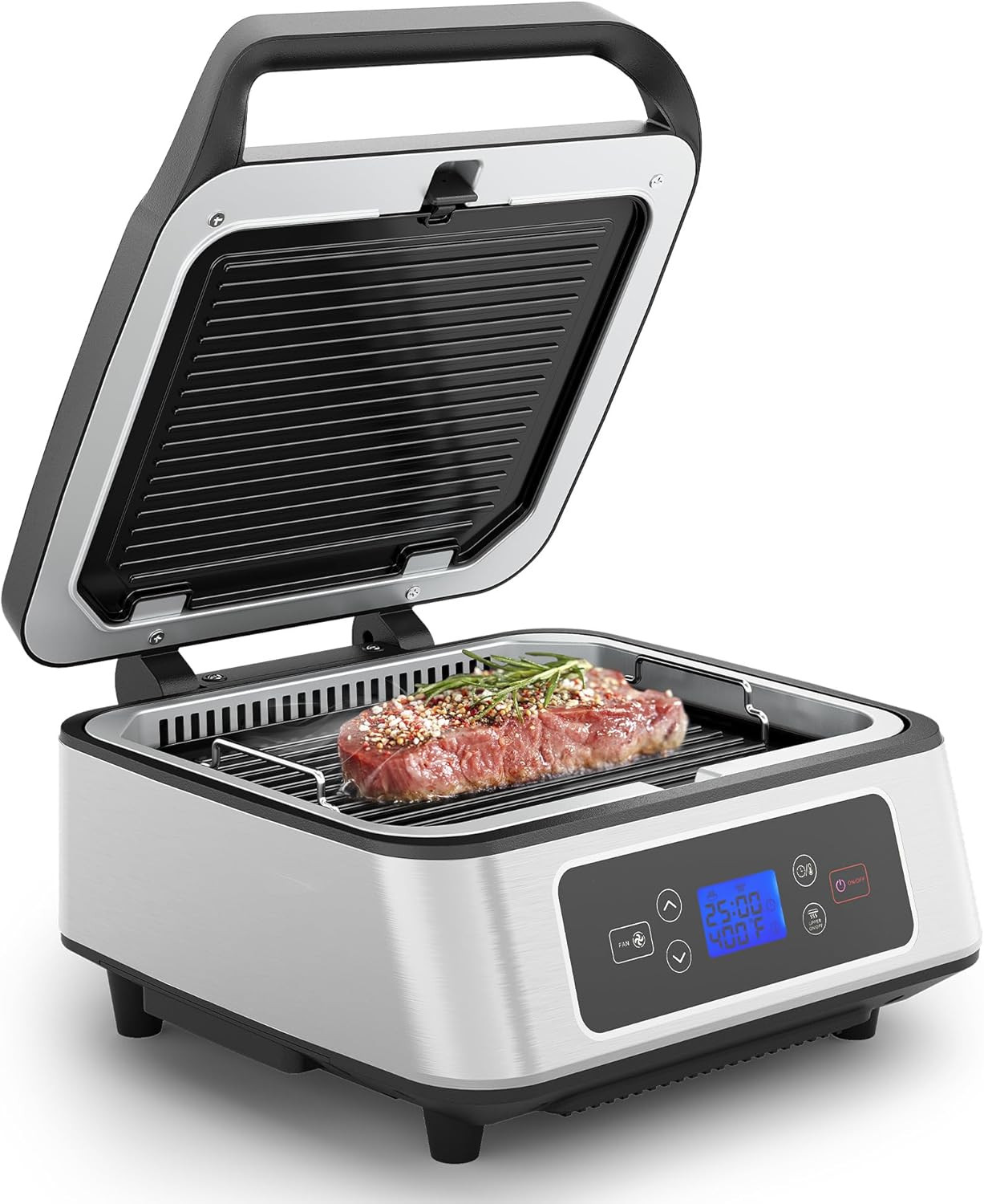 Electric Panini Press Sandwich Maker, 1300W Smokeless Indoor Grill with Removabl