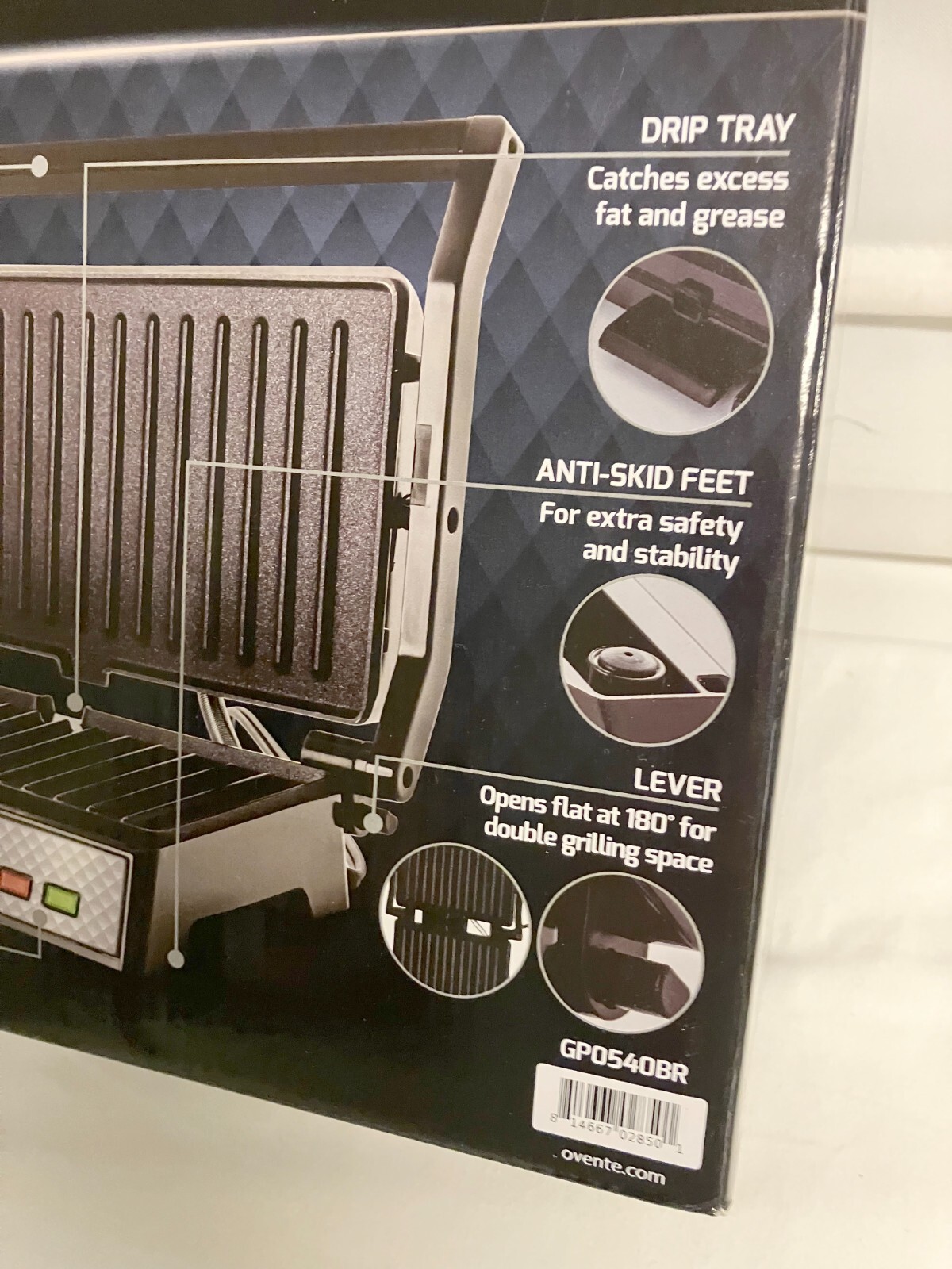 OVENTE Electric Panini Countertop Non-Stick Grill GP0540BR BNIB