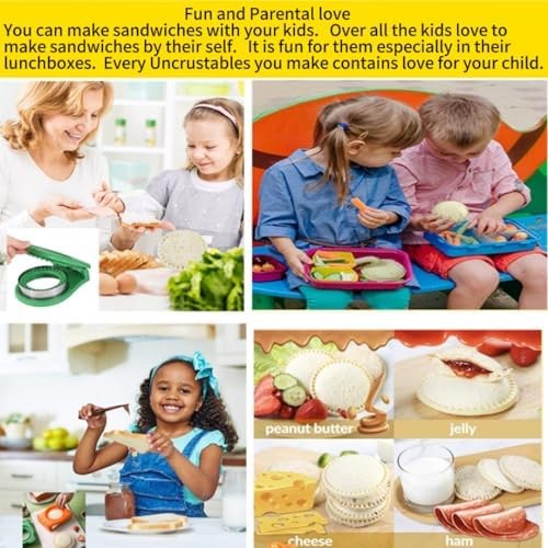 CHICHAUS Uncrustable Sandwich Maker, Sandwich Pocket Circle Shape Cutter & Se…