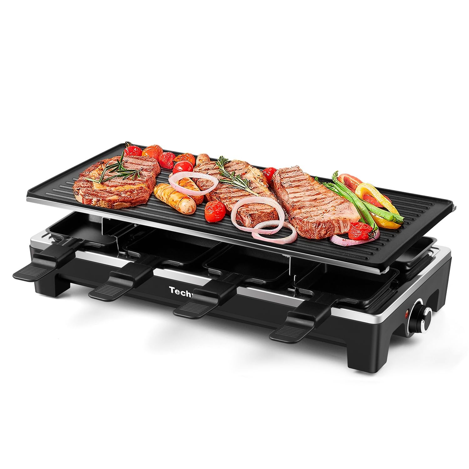 Raclette Grill, Techwood Electric Table Indoor Grill Korean BBQ Matte Black