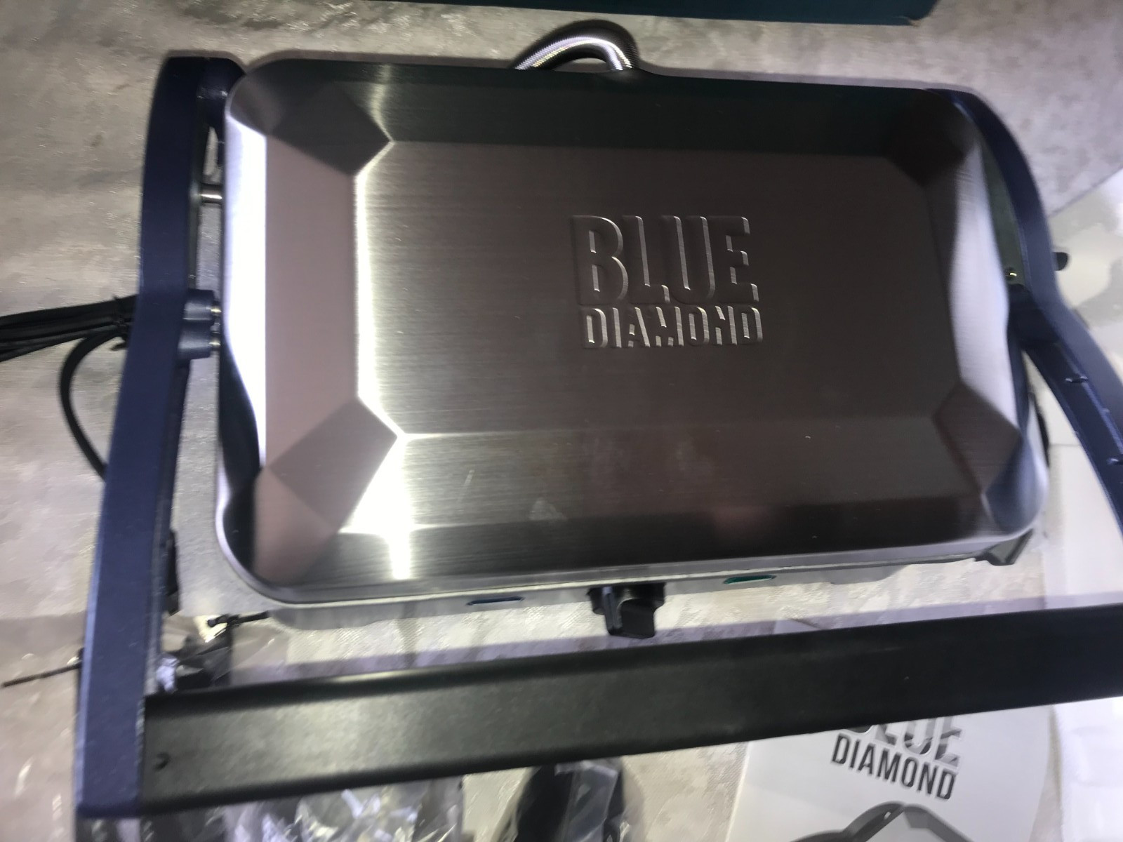 NOS 2018 BLUE DIAMOND CC002858-002 Sandwich PRESS Smooth Surface SIZZLE GRIDDLE