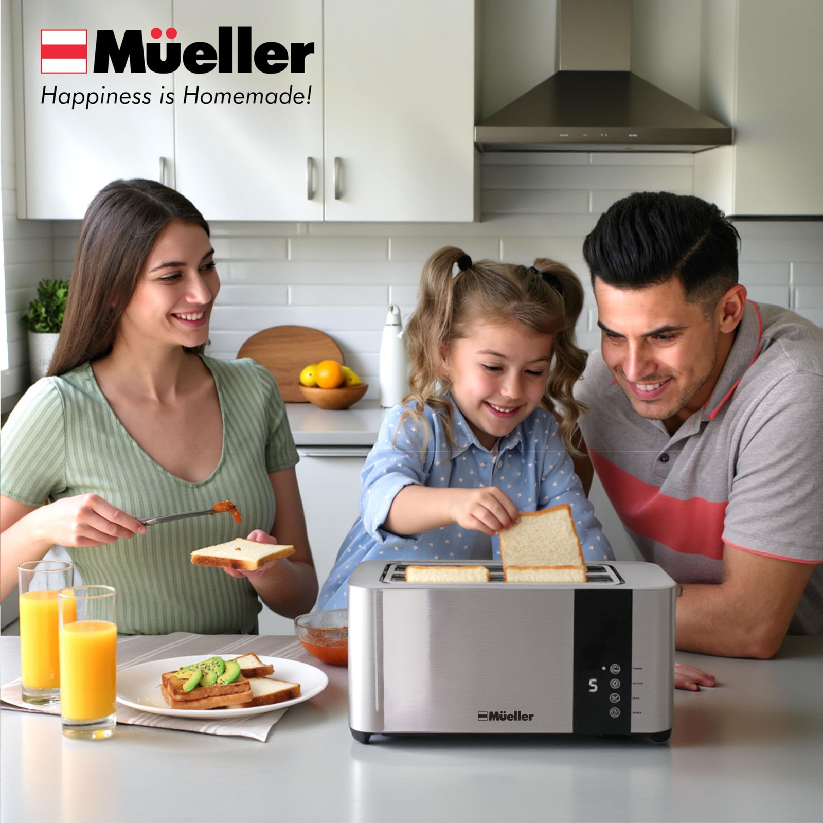Mueller UltraToast Stainless Steel Toaster 4 Slice – 4 Slice, Silver