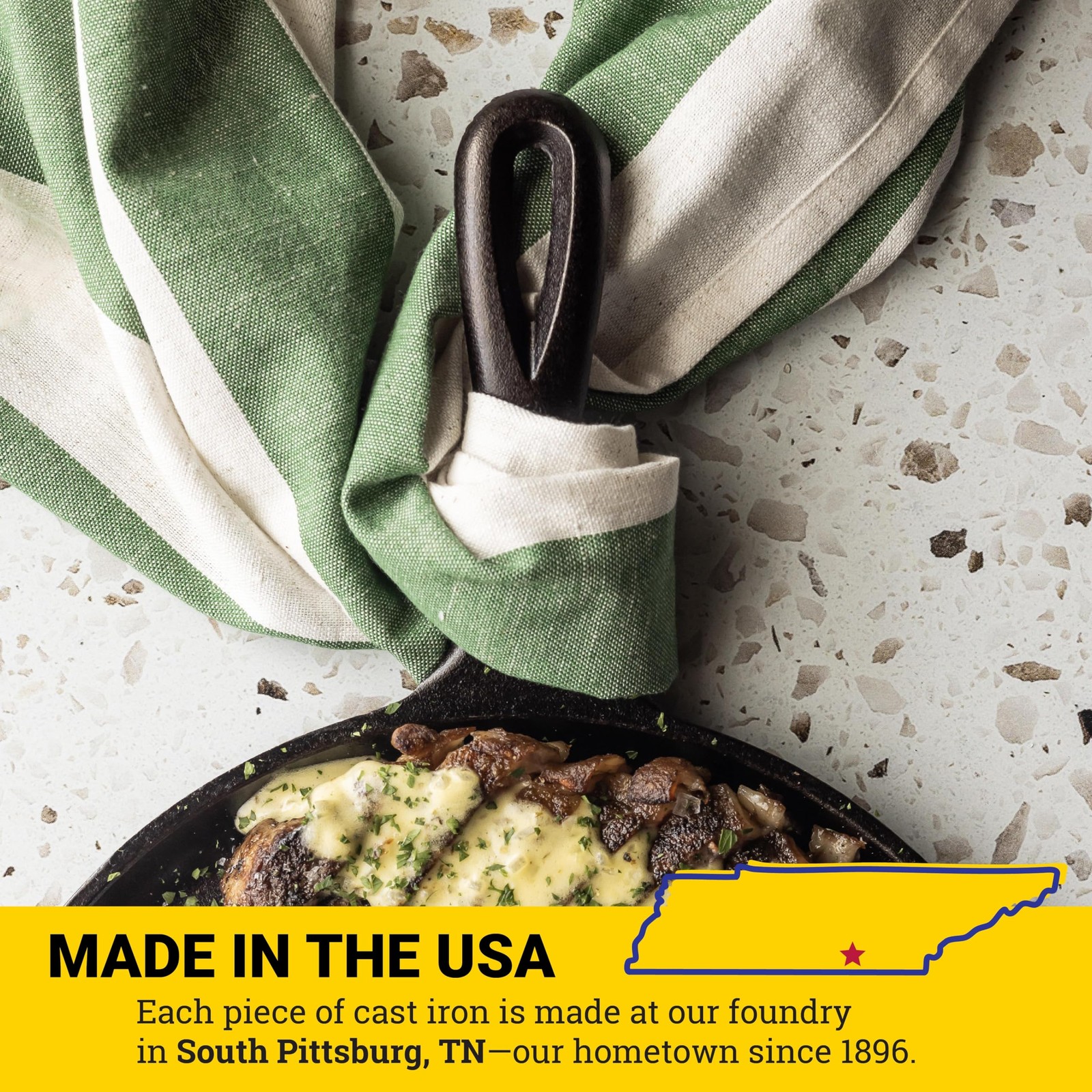 L9OG3 Cast Iron round Griddle, Pre-Seasoned, 10.5-Inch – Made in USA, Compatible