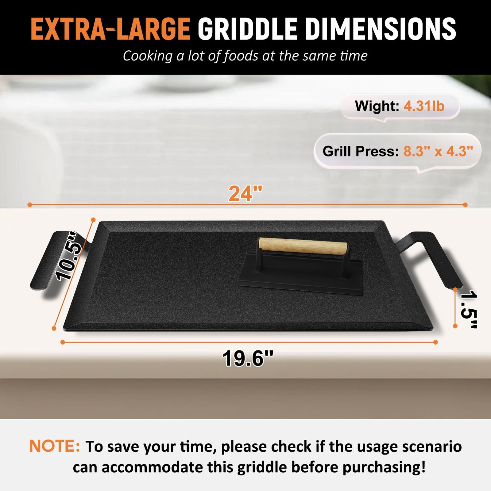 Ltluo Universal Large Carbon Steel Griddle For Outdoor Gas Grill Induction