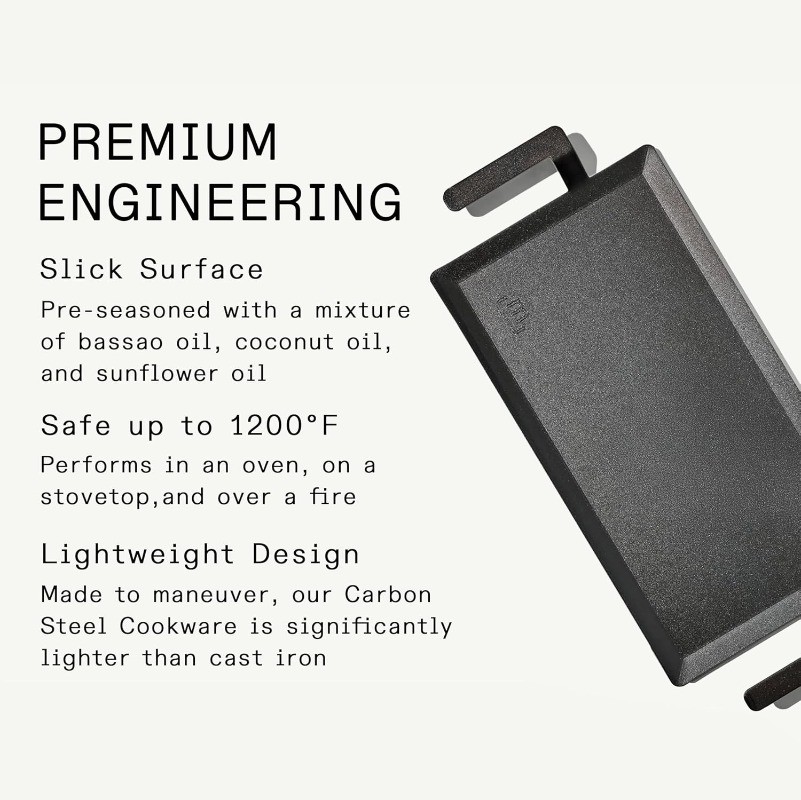 Made In Cookware | Carbon Steel Griddle, Rectangular Griddle