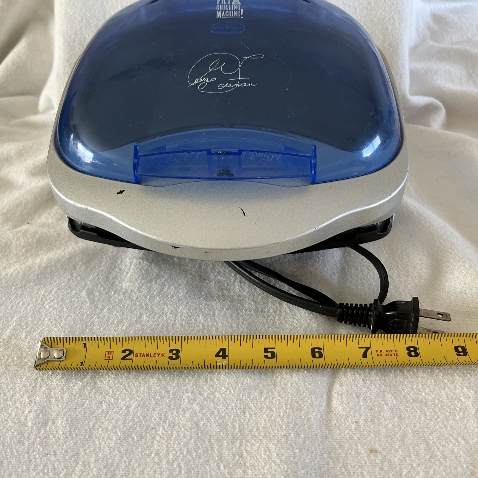 George Foreman Grill GR10ABW Champ Grilling Machine With Bun Warmer – Blue