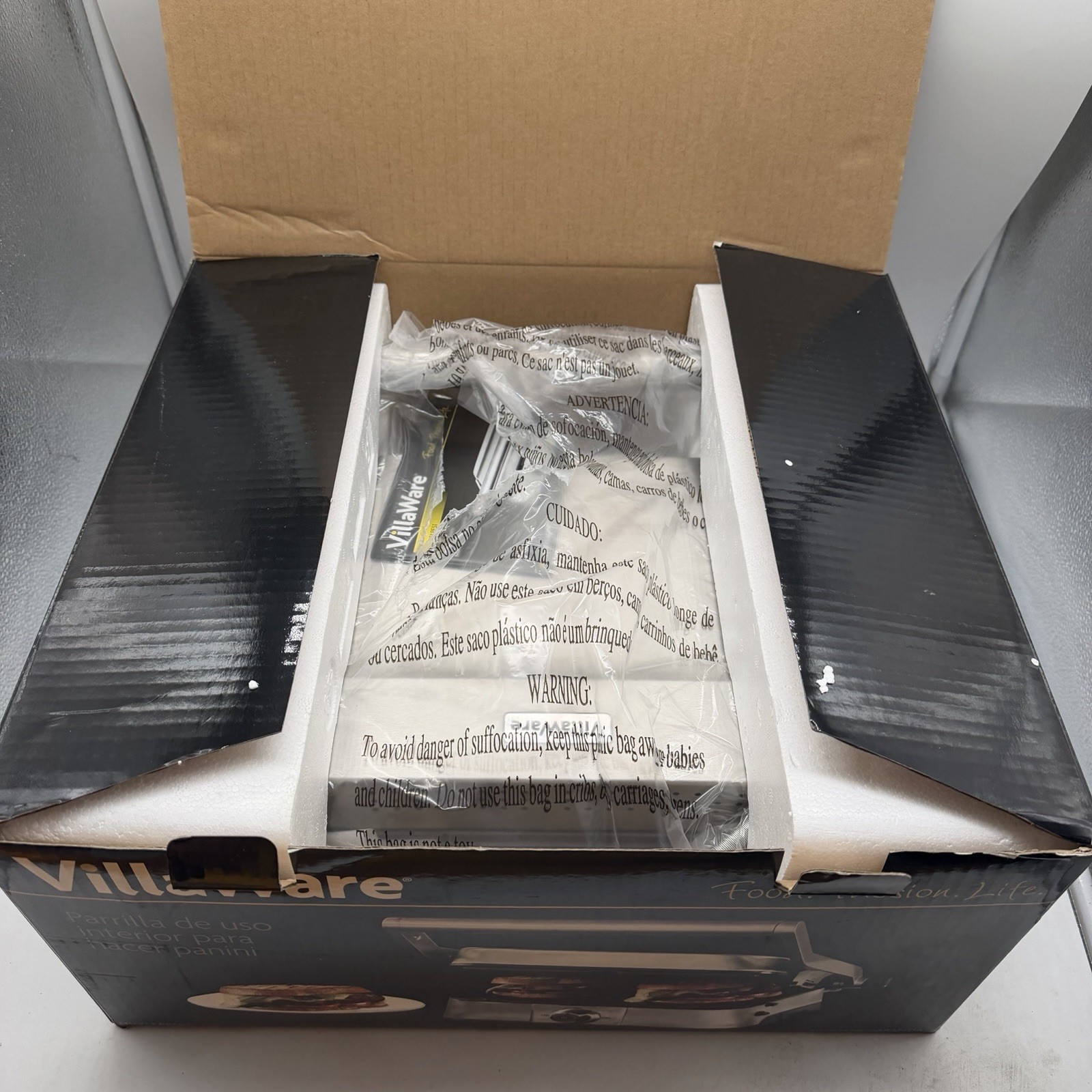 VillaWare NDVLPAPFS1 Indoor Grill & Panini Maker Press – New Open Box