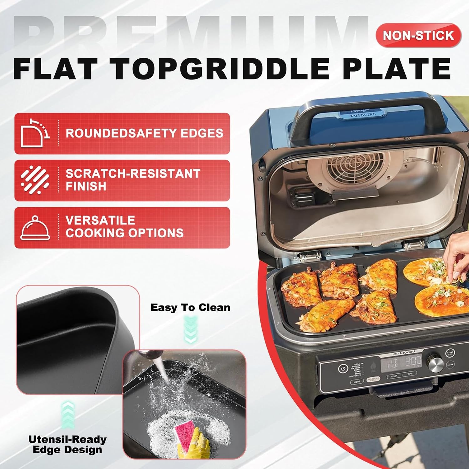 OG951 Griddle Pan for Ninja Woodfire Pro Connect XL Grill OG850 OG901 OG952​