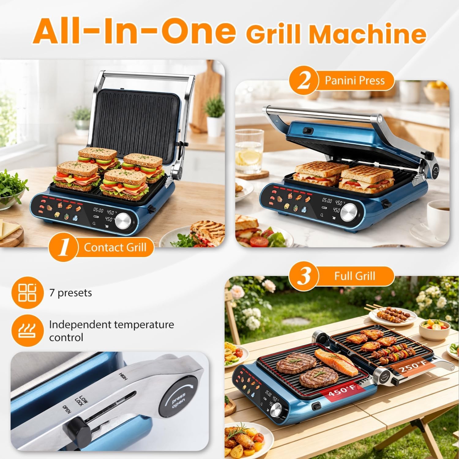 Taylor Swoden 7-in-1 Panini Press Sandwich Maker, Electric Indoor Grill | 150…