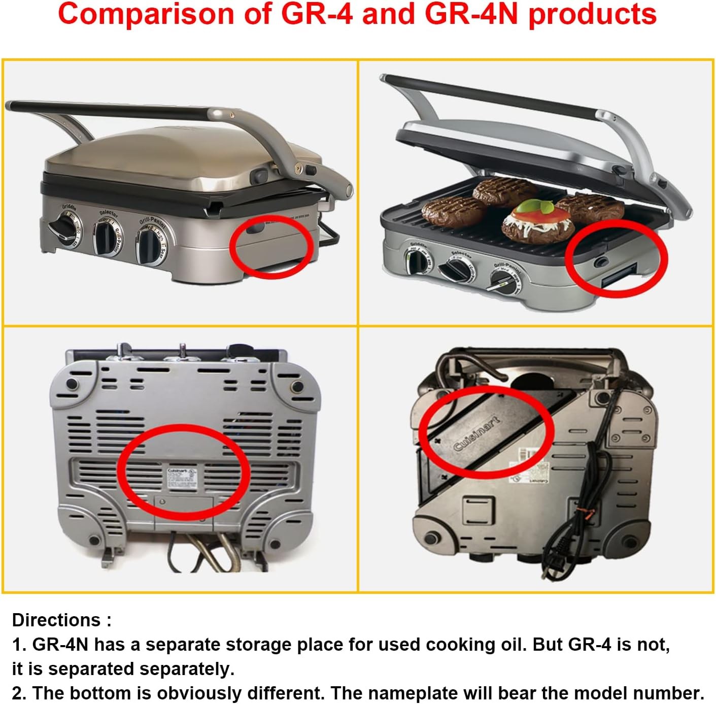 Waffle Plates Only Cuisinart Griddler GR-4N GR-5B GR-6 & GRID-8N Series Nonstick
