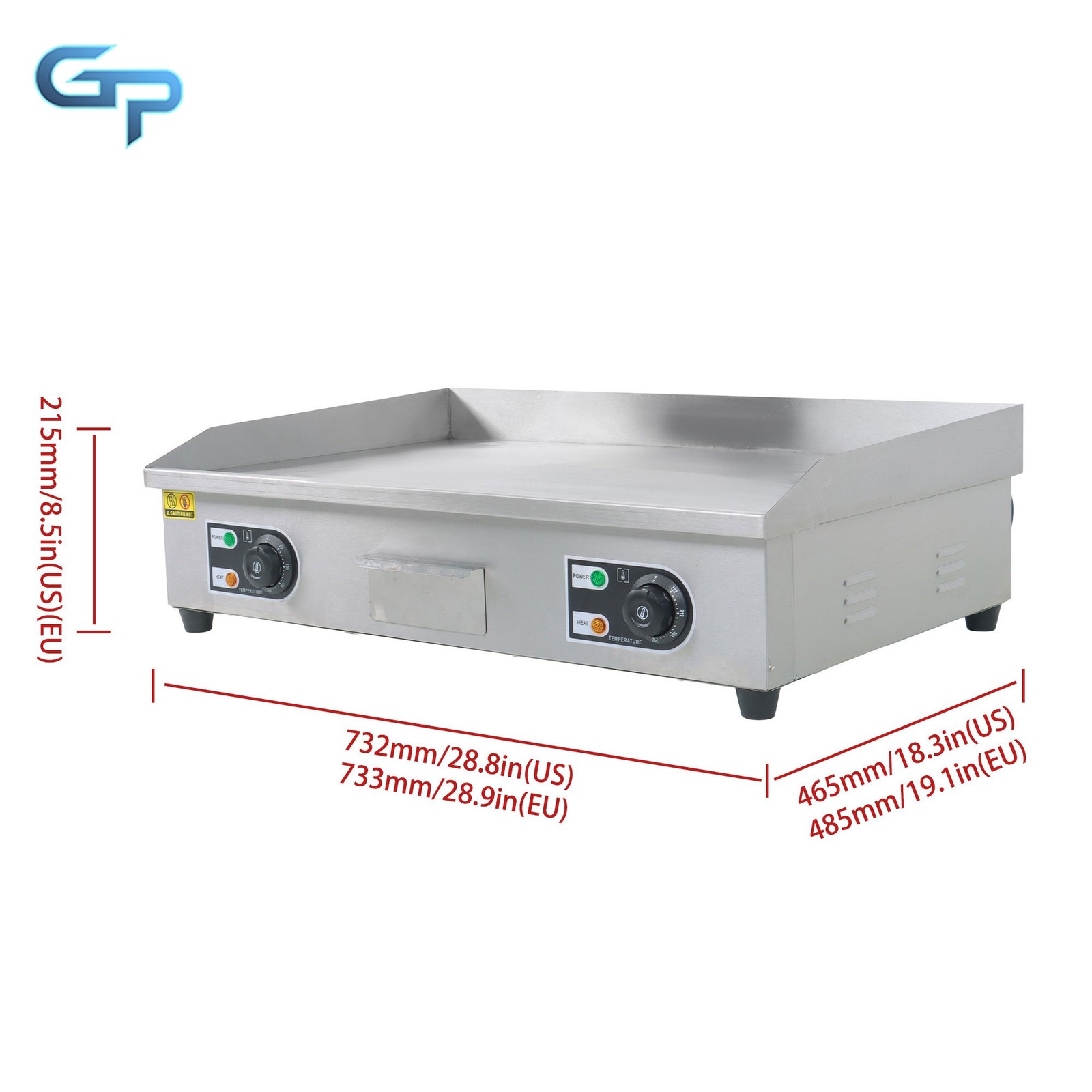 30″ Commercial Electric Griddle Countertop Flat Top Grill 3000W Full Flat