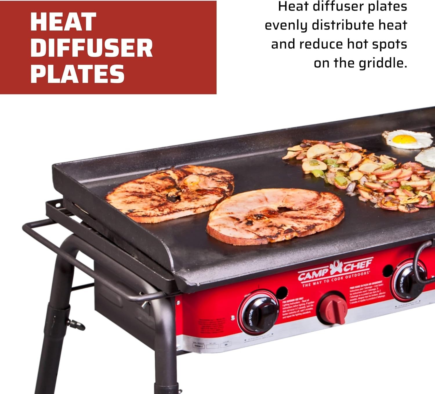Camp Chef Professional Fry Griddle, 3 Burner Griddle, Cooking Dimensions: 16 In.