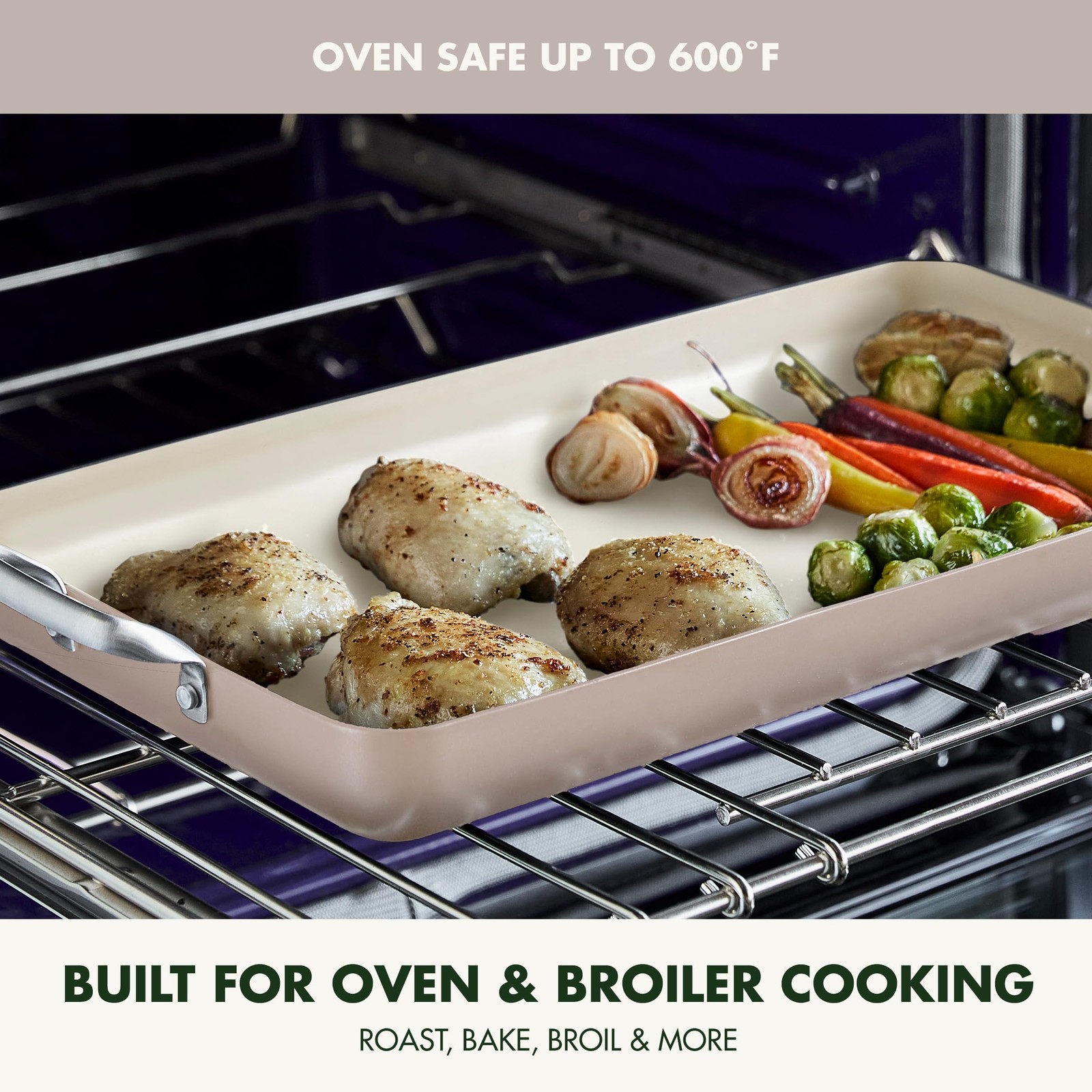 18″ x 11″ Double Burner Griddle Pan, Hard Anodized Healthy Ceramic Nonstick P…
