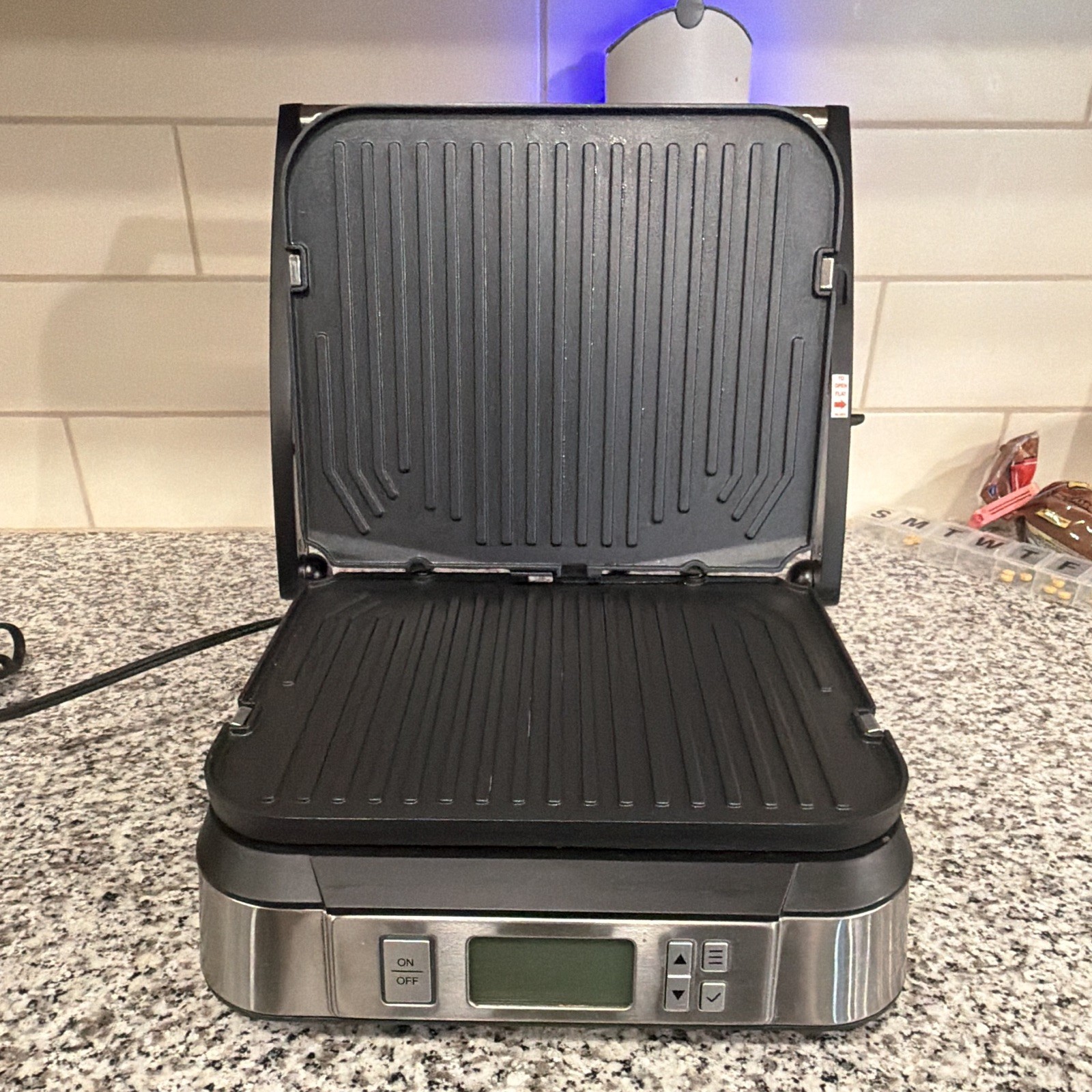 Stainless Steel Electric Contact Grill/Griddle Press, Digital, Removable Plates