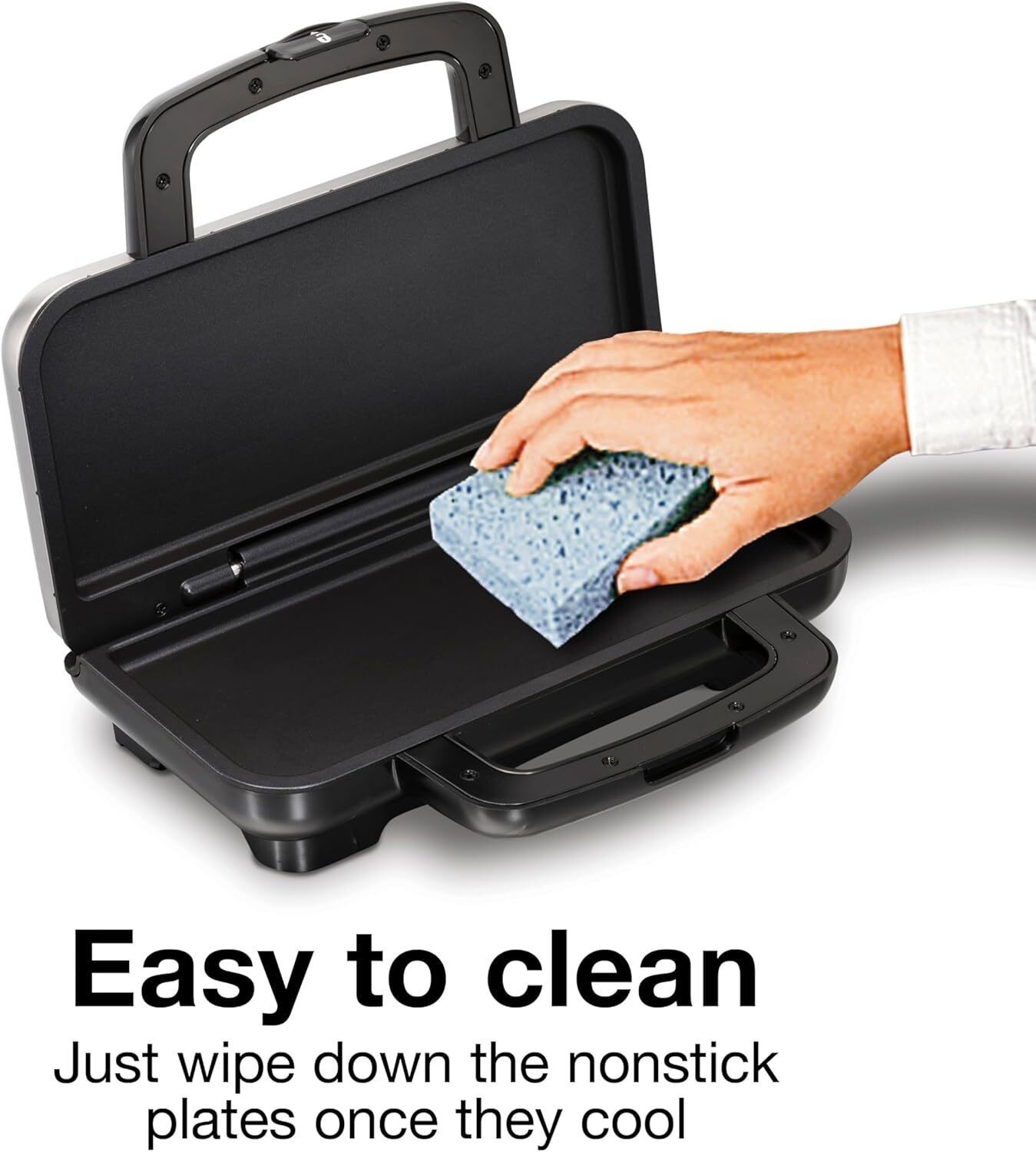 Hot Sandwich Maker Easy-Clean Durable Nonstick Ceramic Plates Stainless Steel
