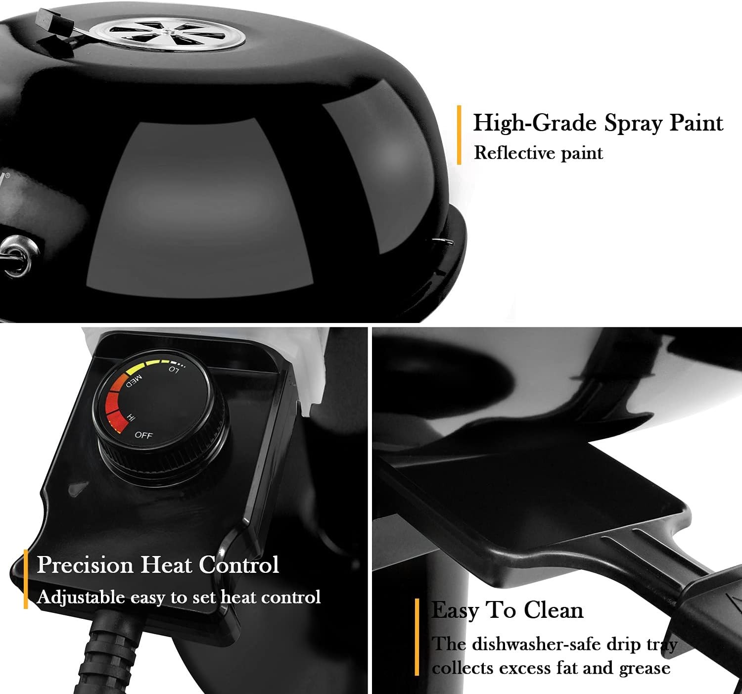 15-Serving Indoor/Outdoor Electric Grill – 1600W, Double Layer, Portable Stand
