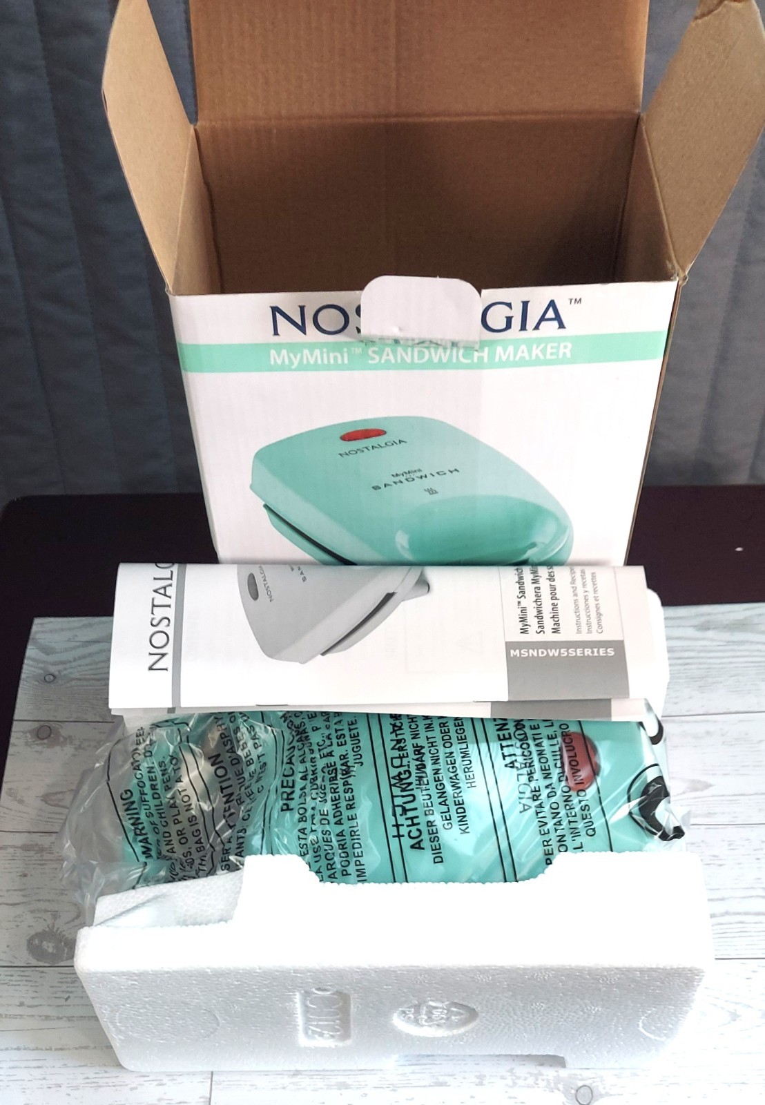Nostalgia MyMini Sandwich Maker Mint Green Grilled Cheese Open Box