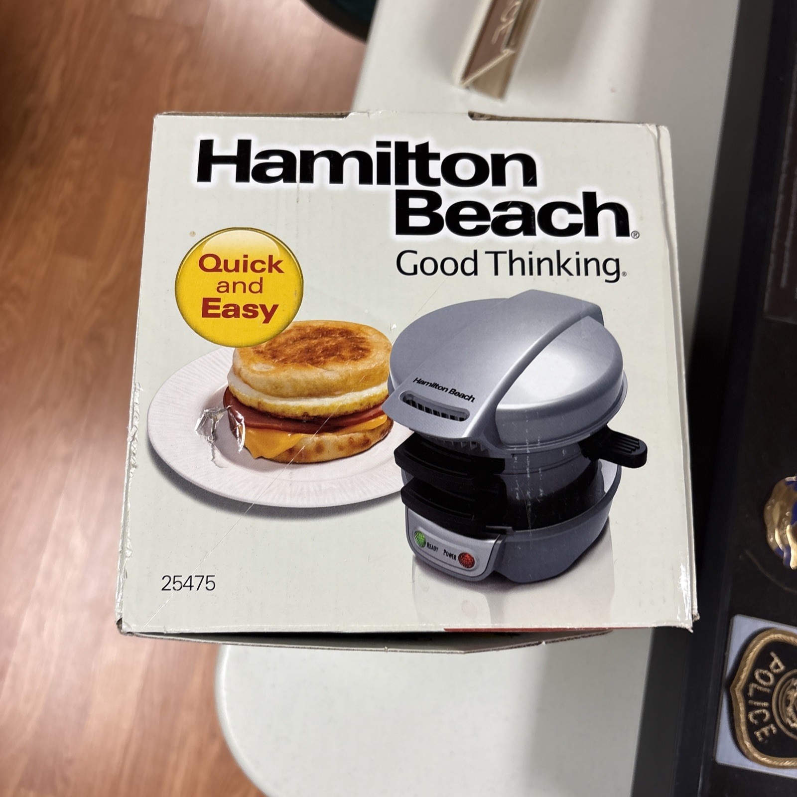 Hamilton Beach Breakfast Sandwich Maker: Model 25475, Silver, Non-Stick (New)
