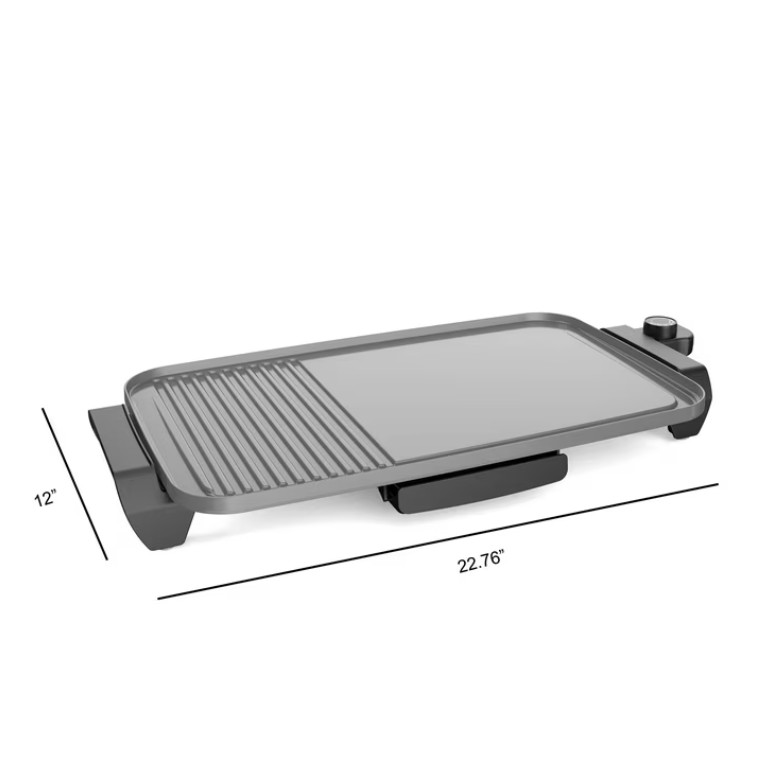 Mainstays Plus 12″x20″ Electric Ceramic Griddle with Nonstick Surface, 1500 Watt