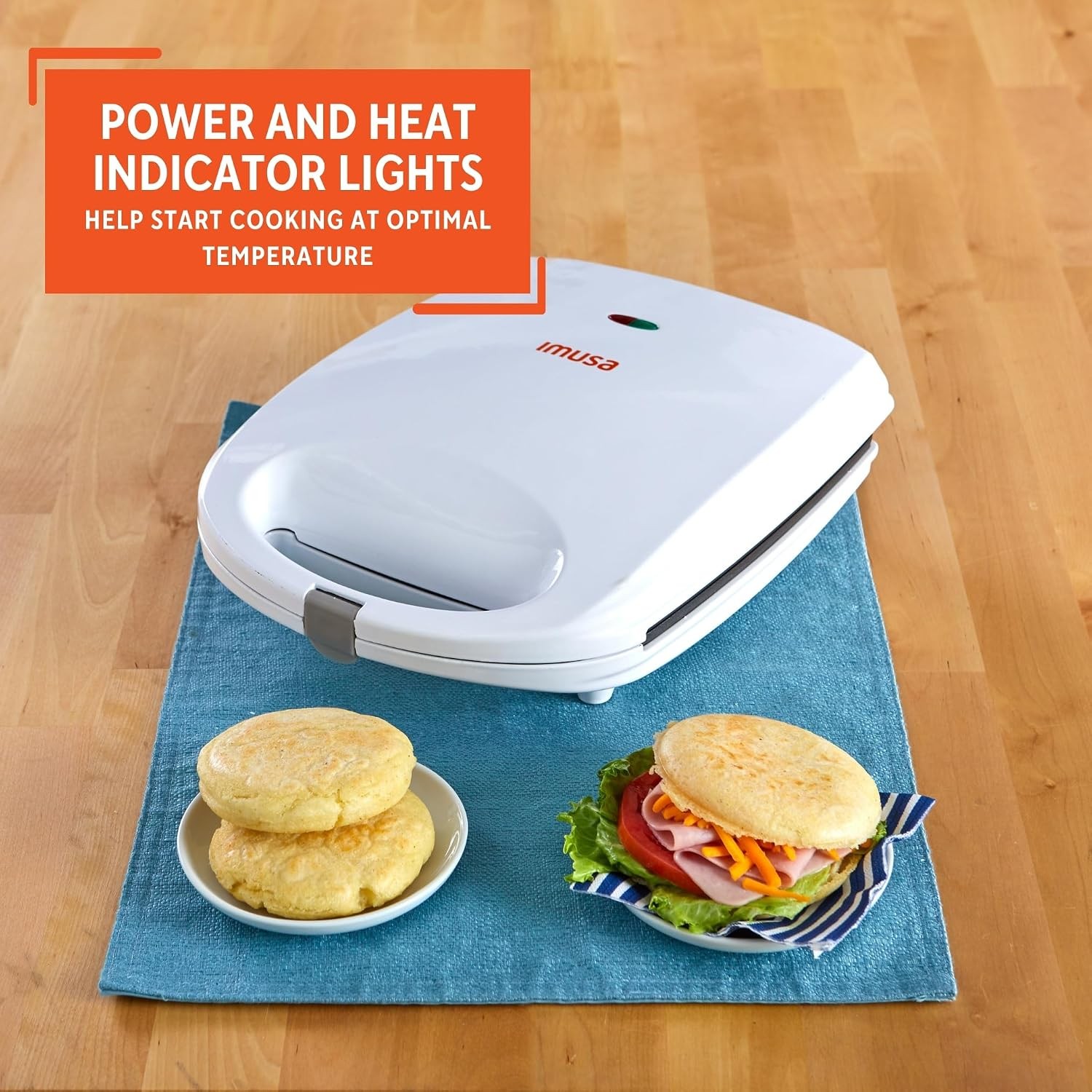Imusa USA GAU-80300 4 Slot Electric Arepa Maker with Nonstick Surface (1,200-Wat