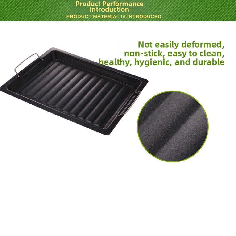 For Outdoor Baking Pan 25x30cm Iron Construction with Smooth Non-Stick Release