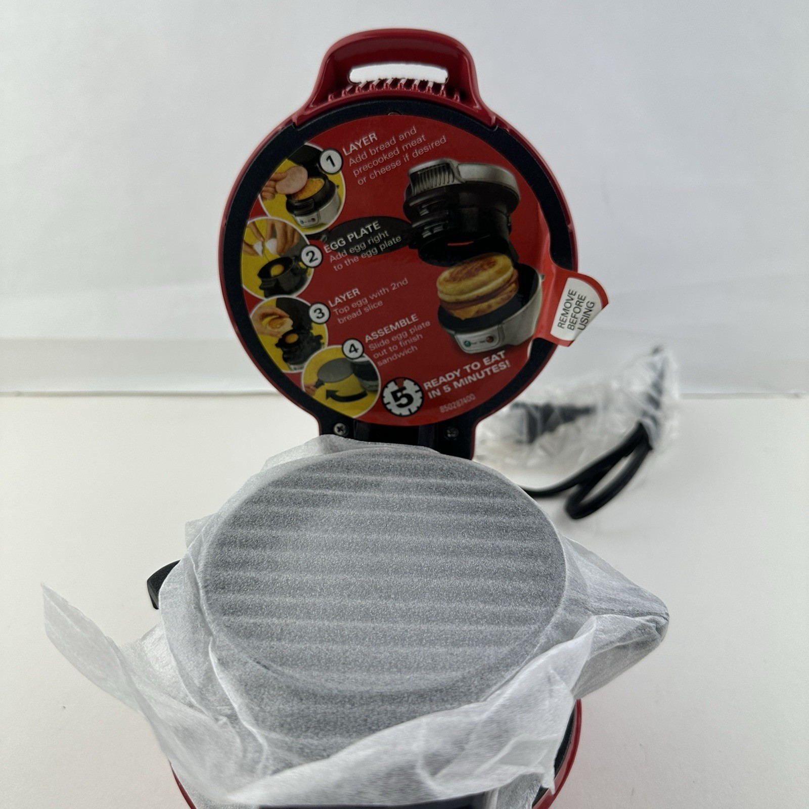 Hamilton Beach Breakfast Sandwich Maker Red 25476 New Open Box