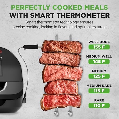 NutriChef Indoor Smokeless Grill Air Fryer 6L 7 Functions