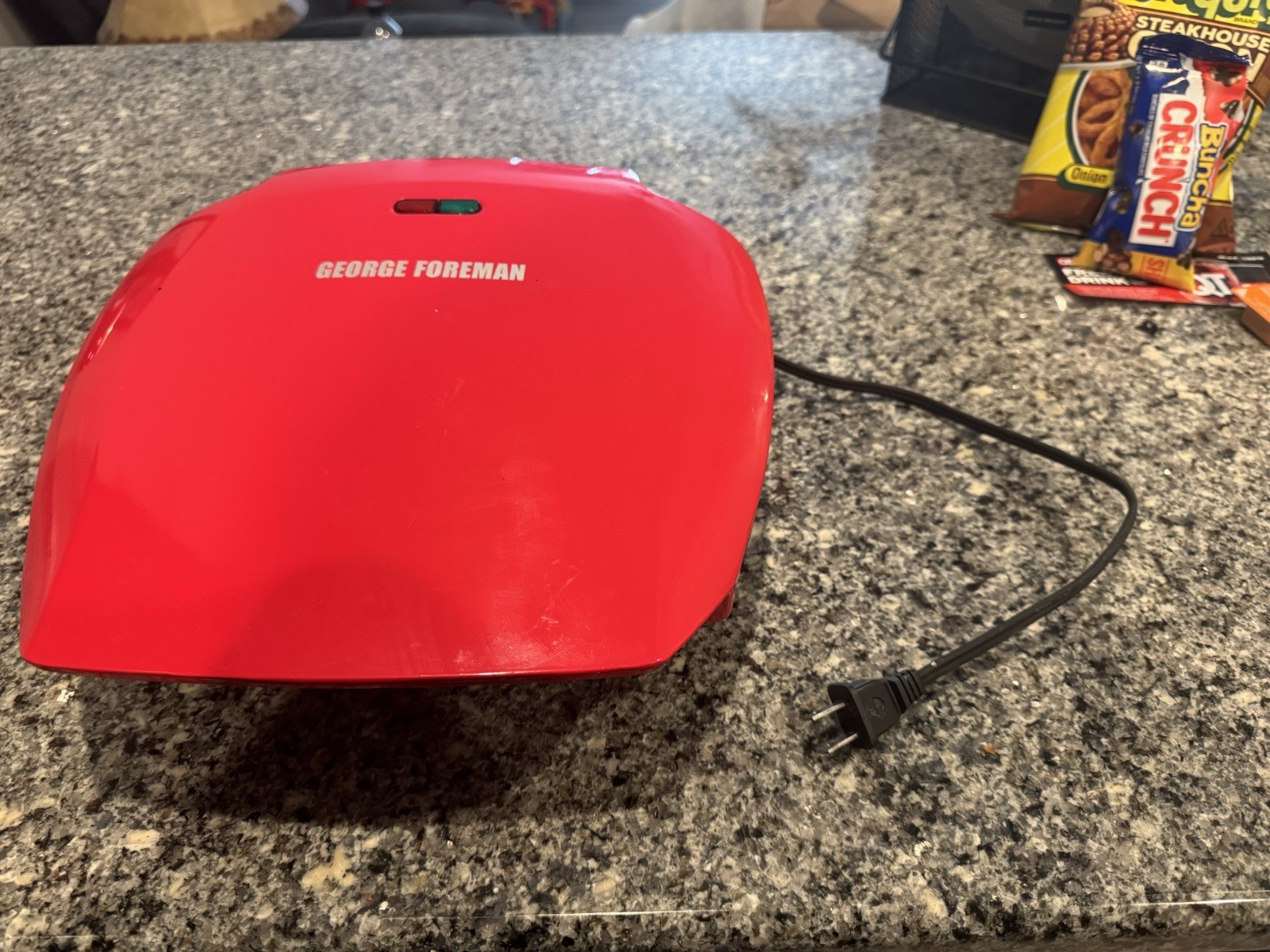 George Foreman Electric Grill GPR360R in Red w/Drip Plate – Used Without Box