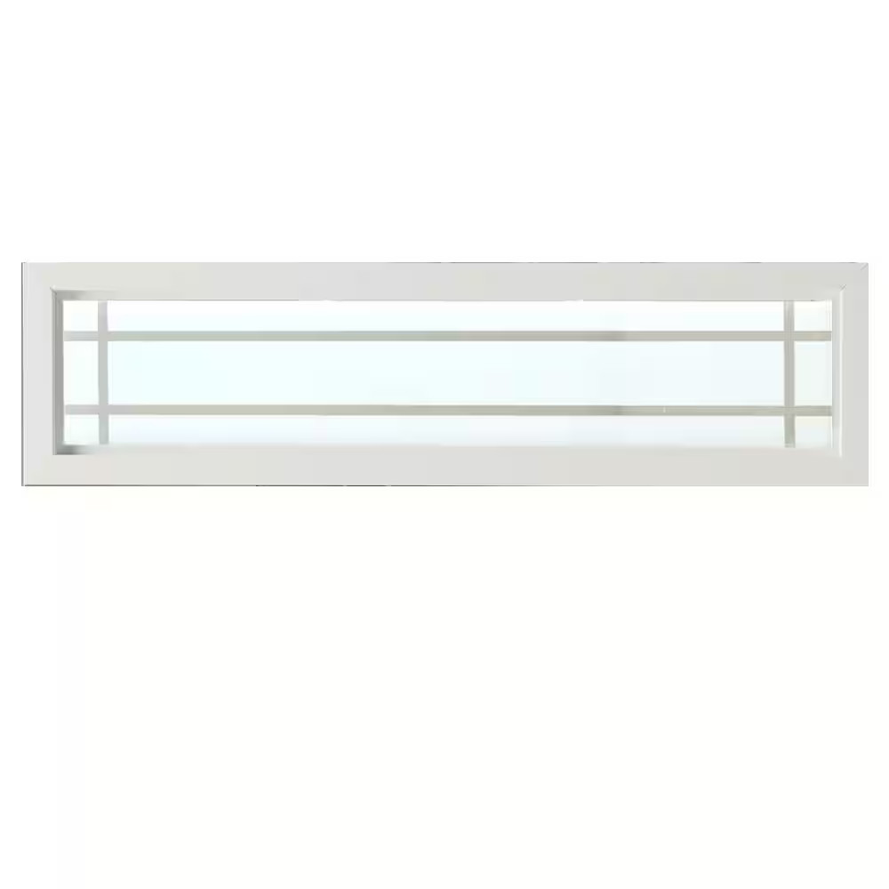 White Insulated Window Prairie Decorative Glass Picture Vinyl 47.5 In X 11.5 In.