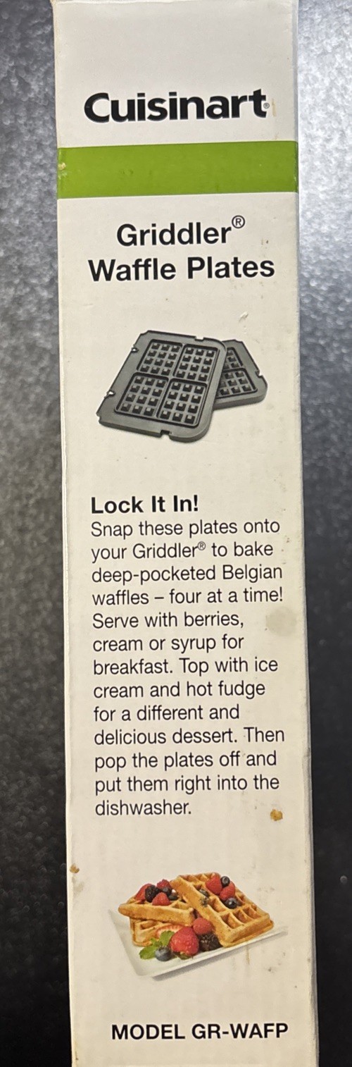 Cuisinart Griddler Waffle Plates GR-WAFP Belgian Nonstick D/W Safe Set of 2