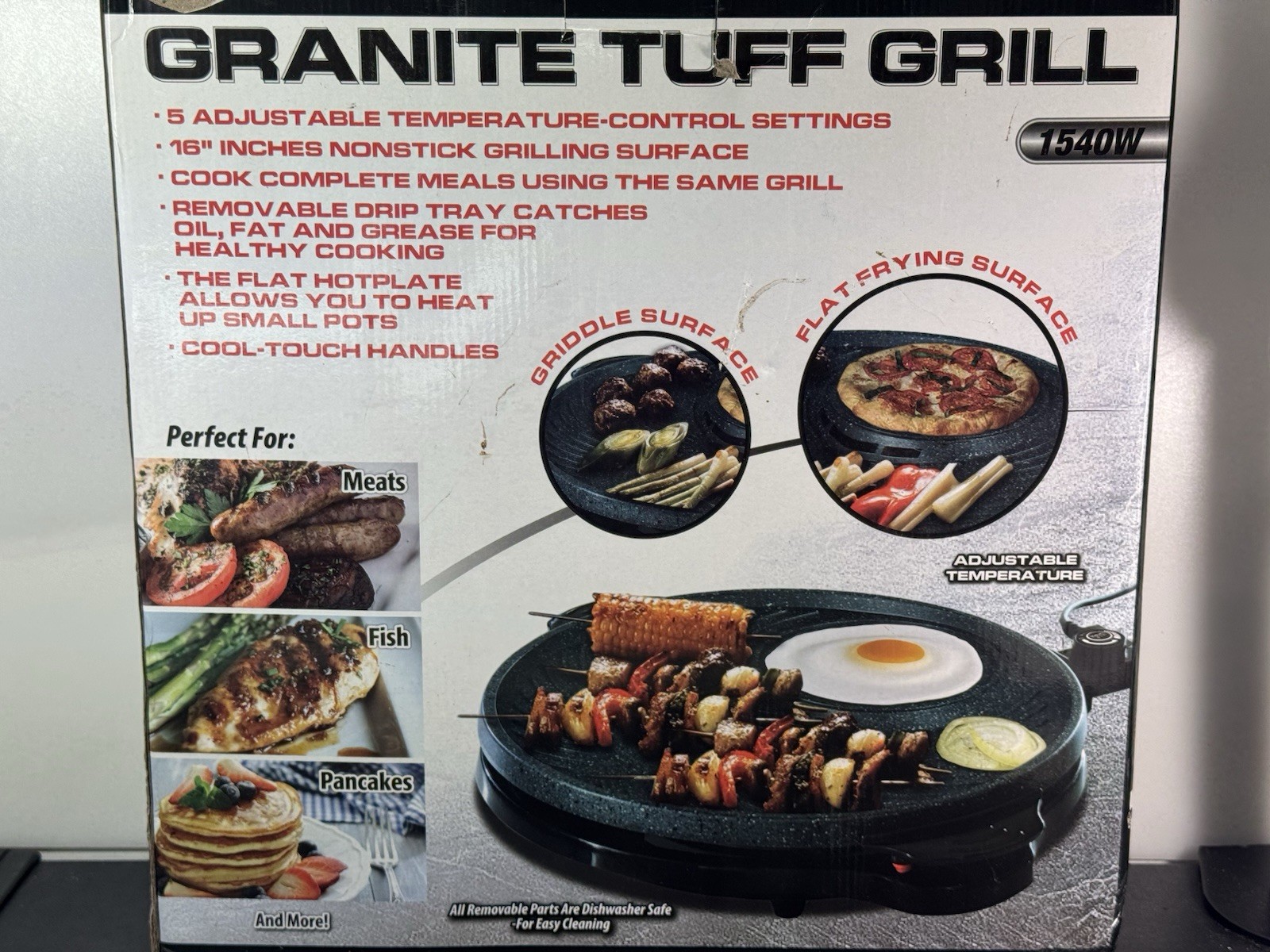 Granite Tuff Indoor Grill 16″ Round Electric Nonstick Surface Better Than George