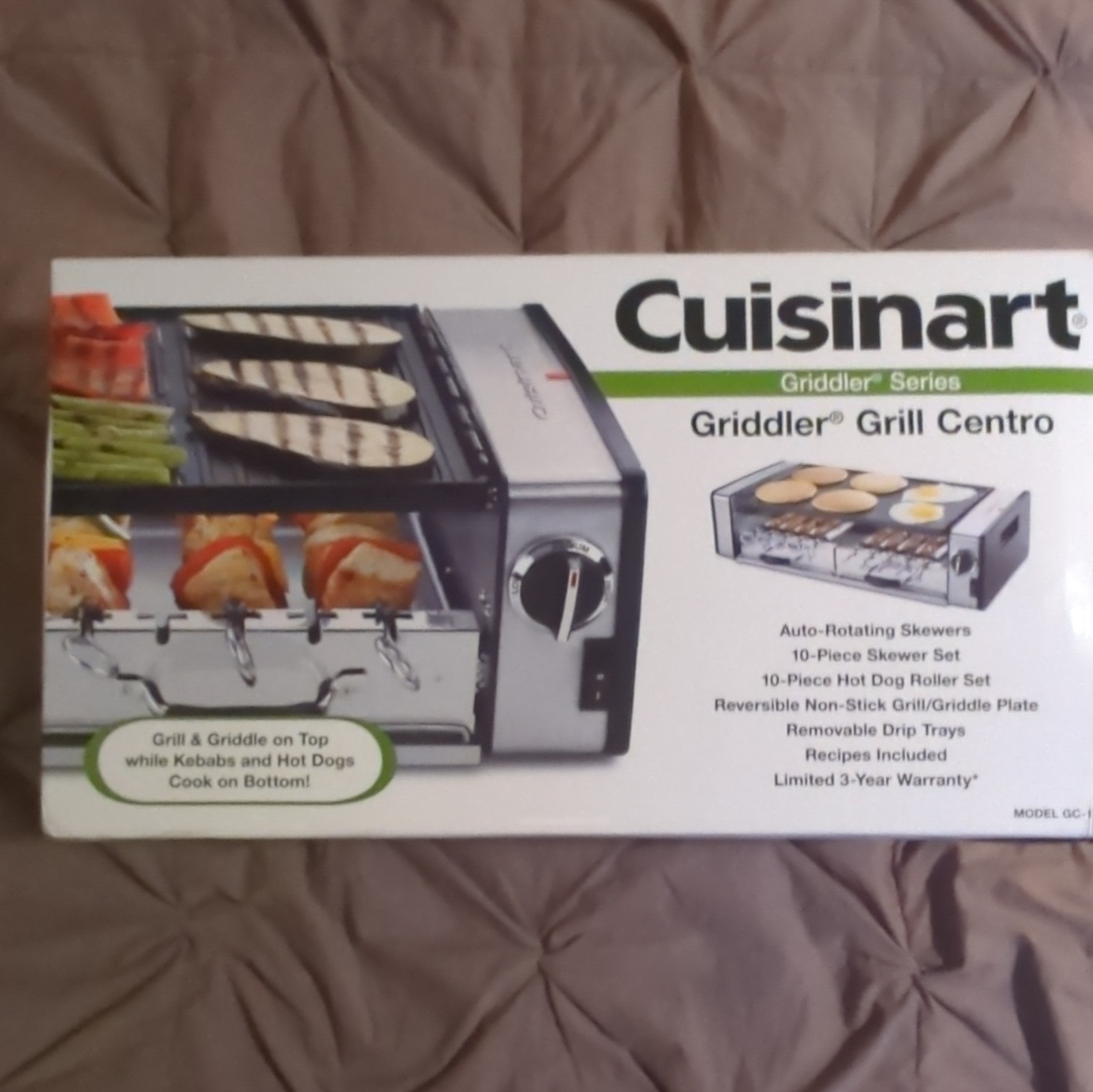 Cuisinart GC-17 Griddler Grill Centro 1500W Auto-Rotating Skewers