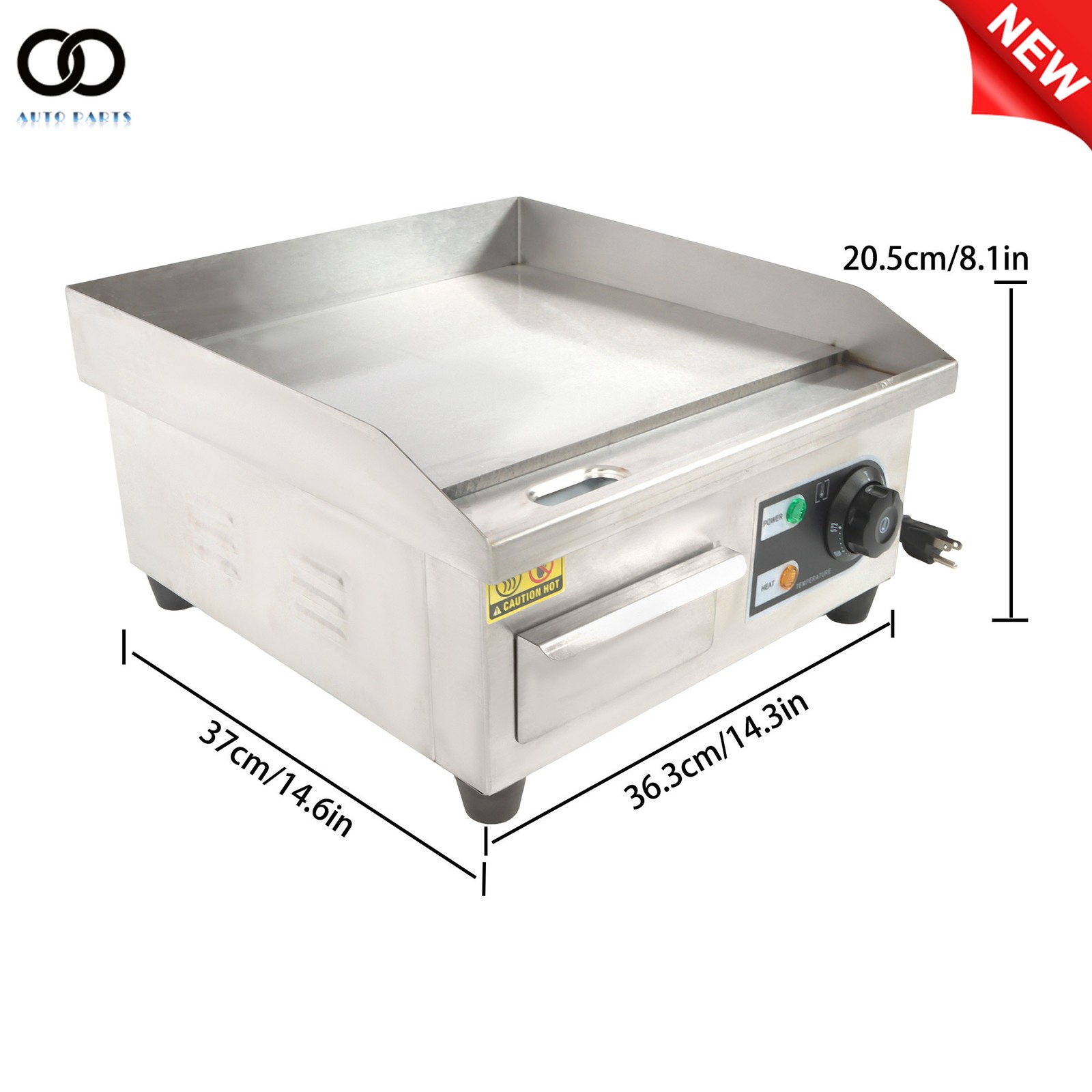 14″ Commercial Electric Griddle Countertop Griddle Grill Flat Top Grill 1500W