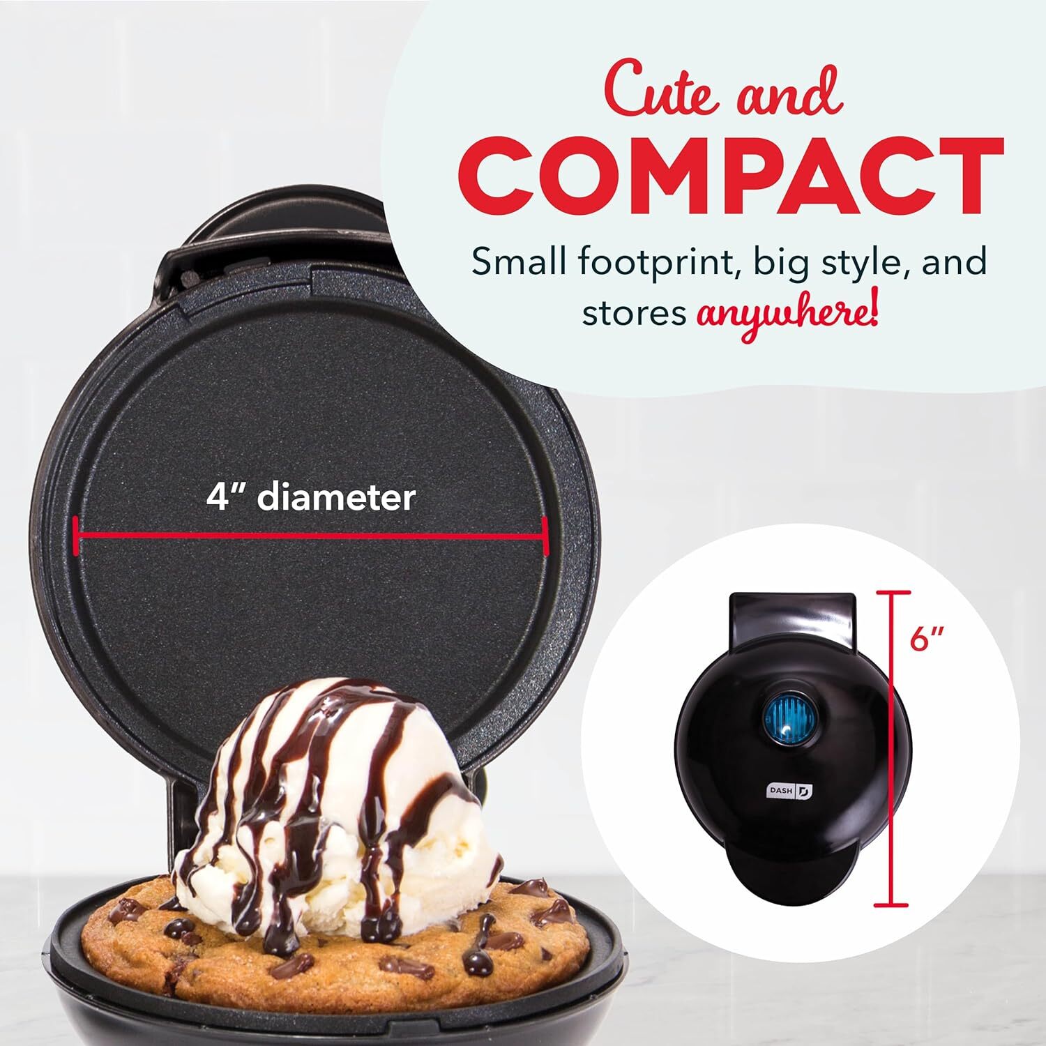 Mini Maker Electric Round Griddle For Individual Pancakes, Cookies, Eggs &
