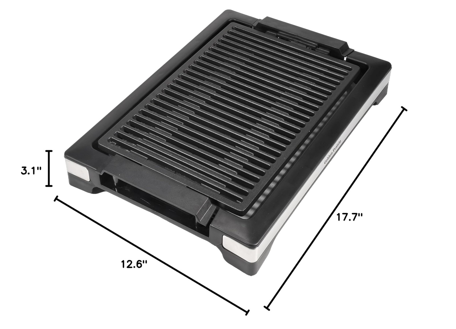 1600W Electric Smokeless Indoor BBQ Grill 15 Inch Nonstick Grate Drip Tray