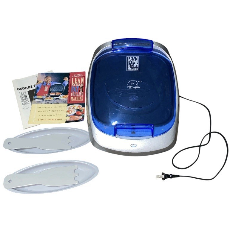 George Foreman Lean Mean Fat Reducing Grill Blue W/ Manual (GR26BWI) Tested!
