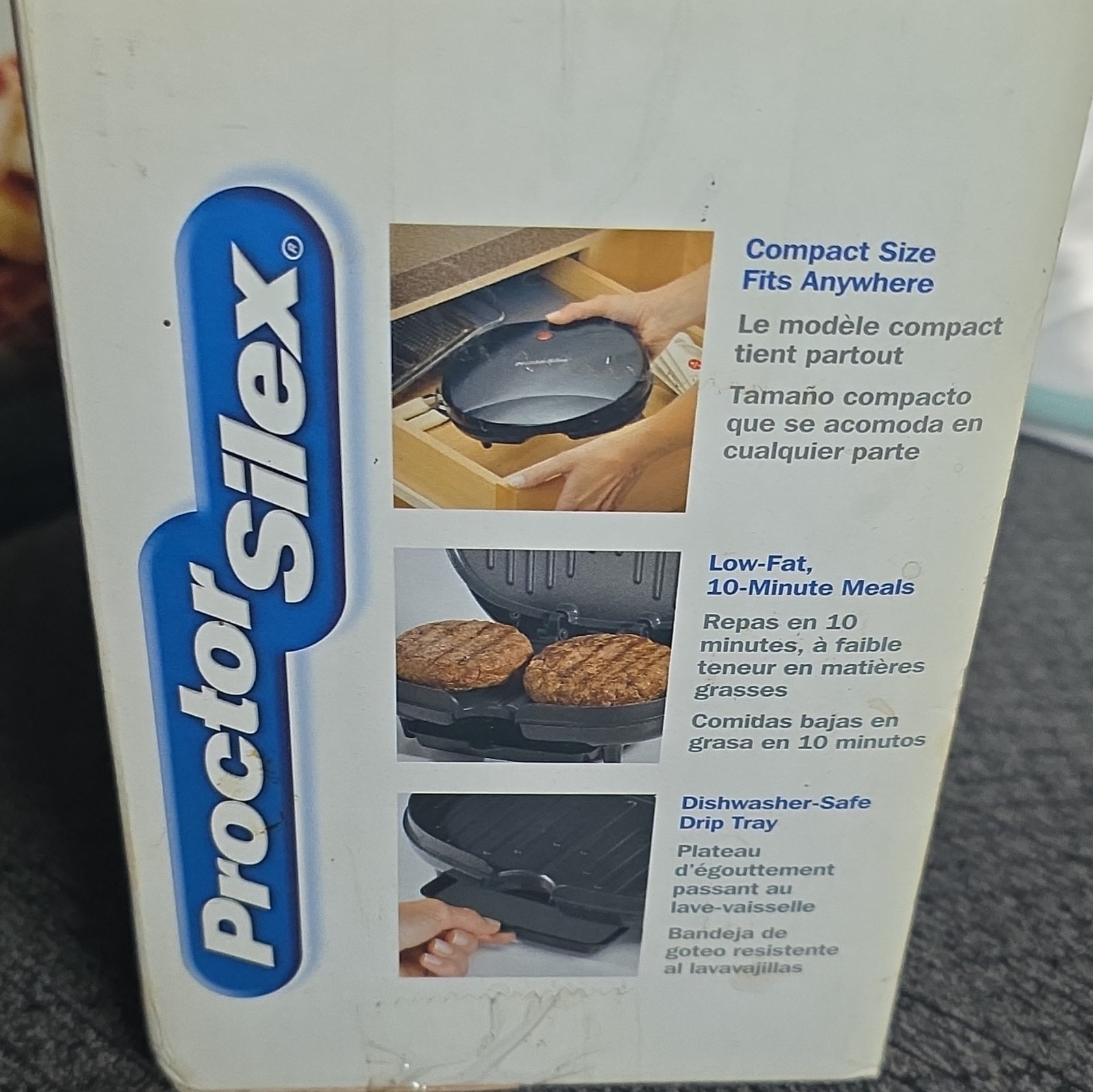 Proctor Silex Indoor Electric Compact Grill 25218 Non-Stick Easy Clean